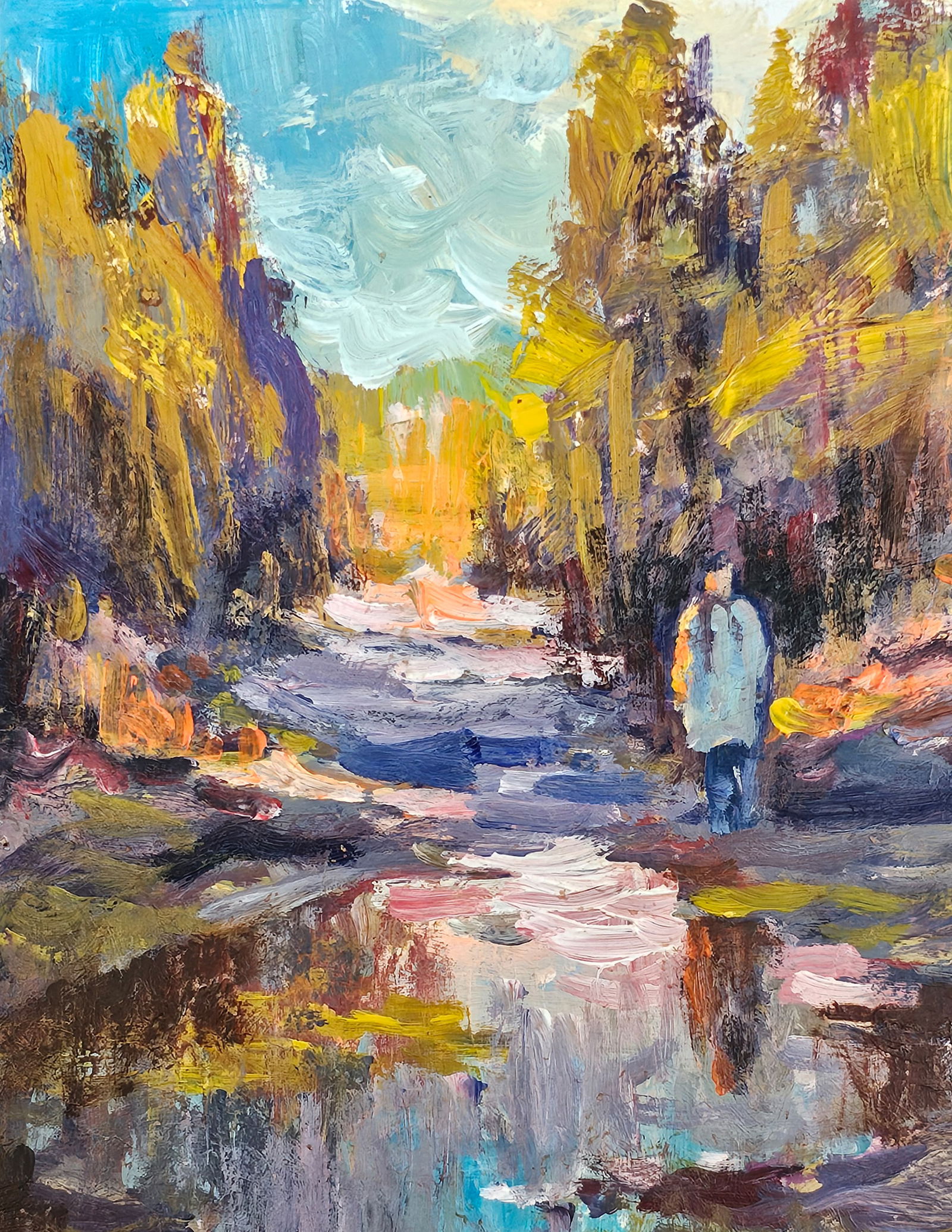 Acrylic painting after the rains Vyacheslav Petrovich Babac - 3