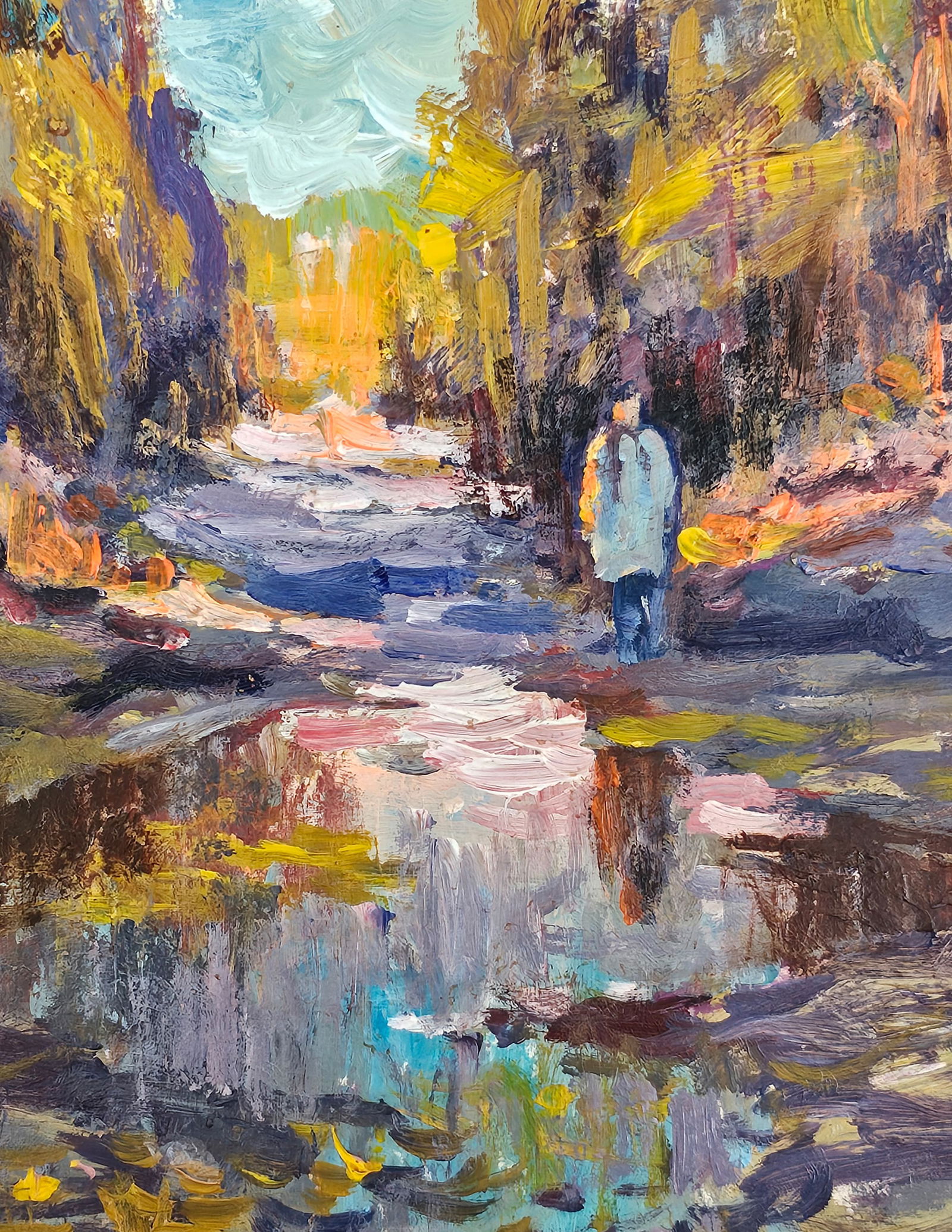 Acrylic painting after the rains Vyacheslav Petrovich Babac - 7