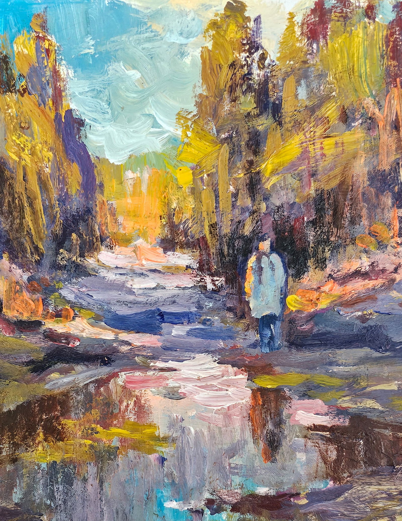 Acrylic painting after the rains Vyacheslav Petrovich Babac - 8