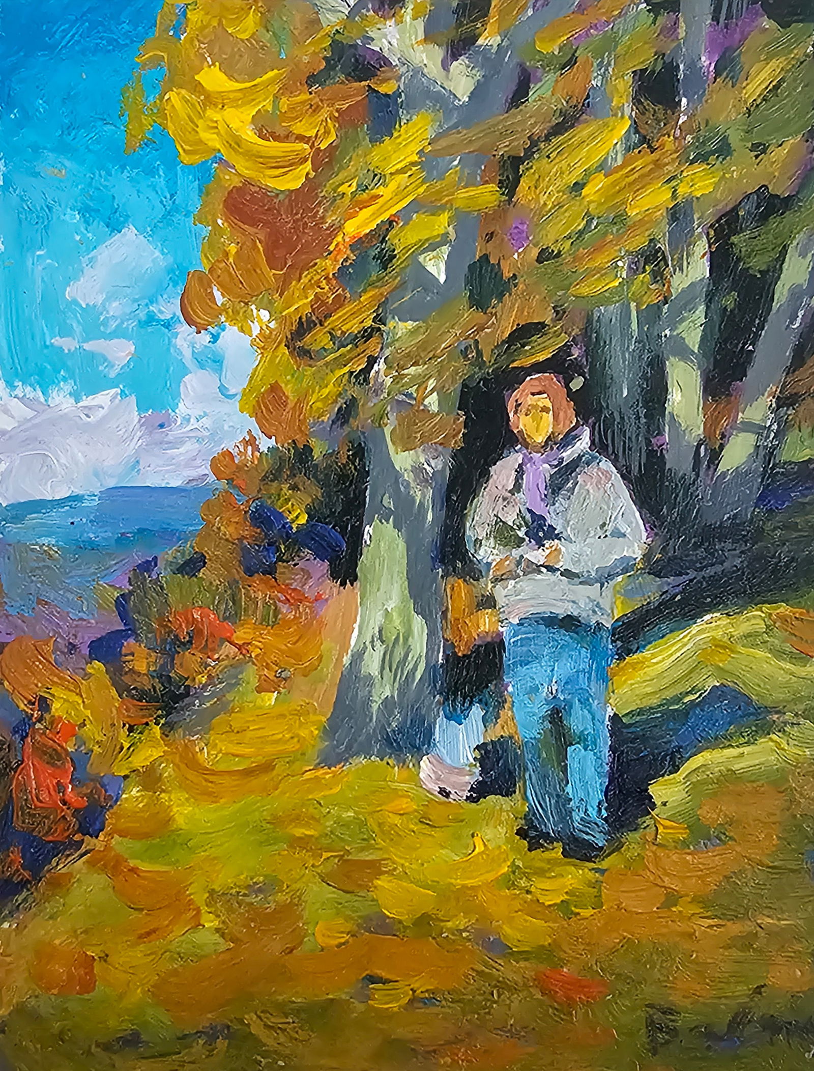 Acrylic painting view from the mountain Vyacheslav Petrovich Babac (1 of 11)