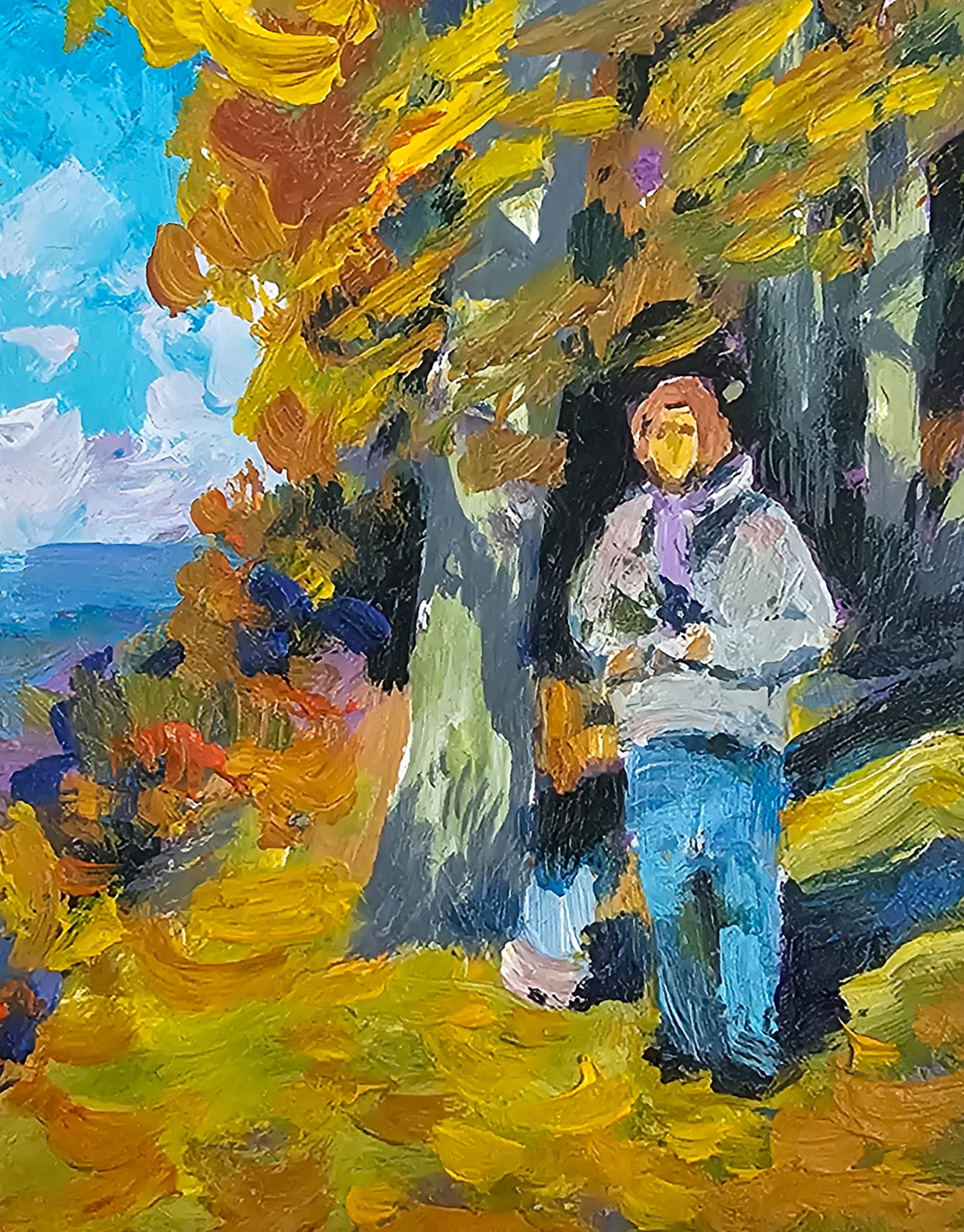 Acrylic painting view from the mountain Vyacheslav Petrovich Babac - 8