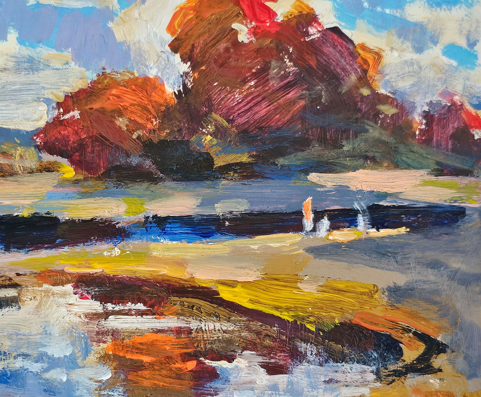 Acrylic painting red autumn Vyacheslav Petrovich Babac - 10