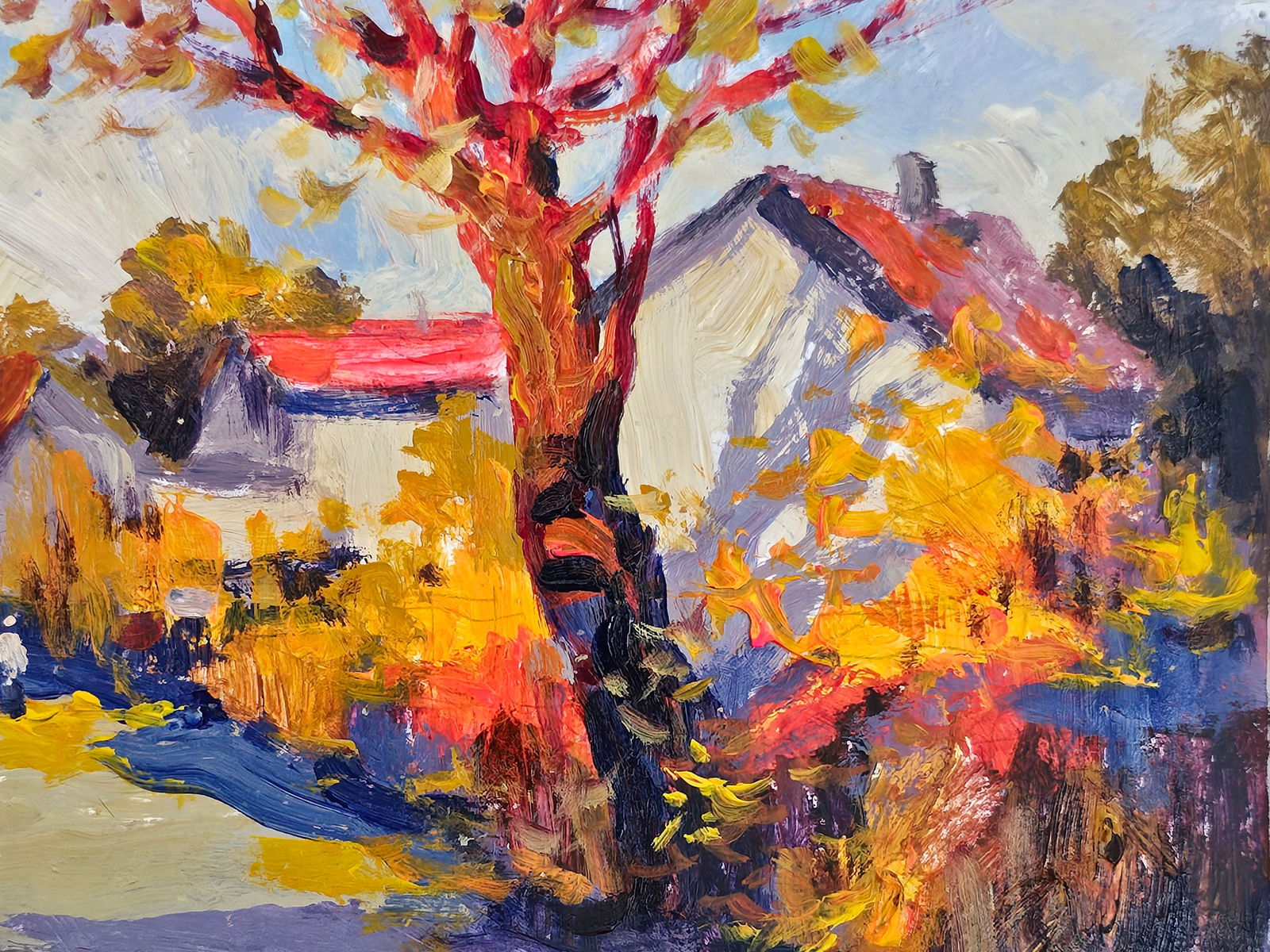 Acrylic painting autumn Vyacheslav Petrovich Babac - 4