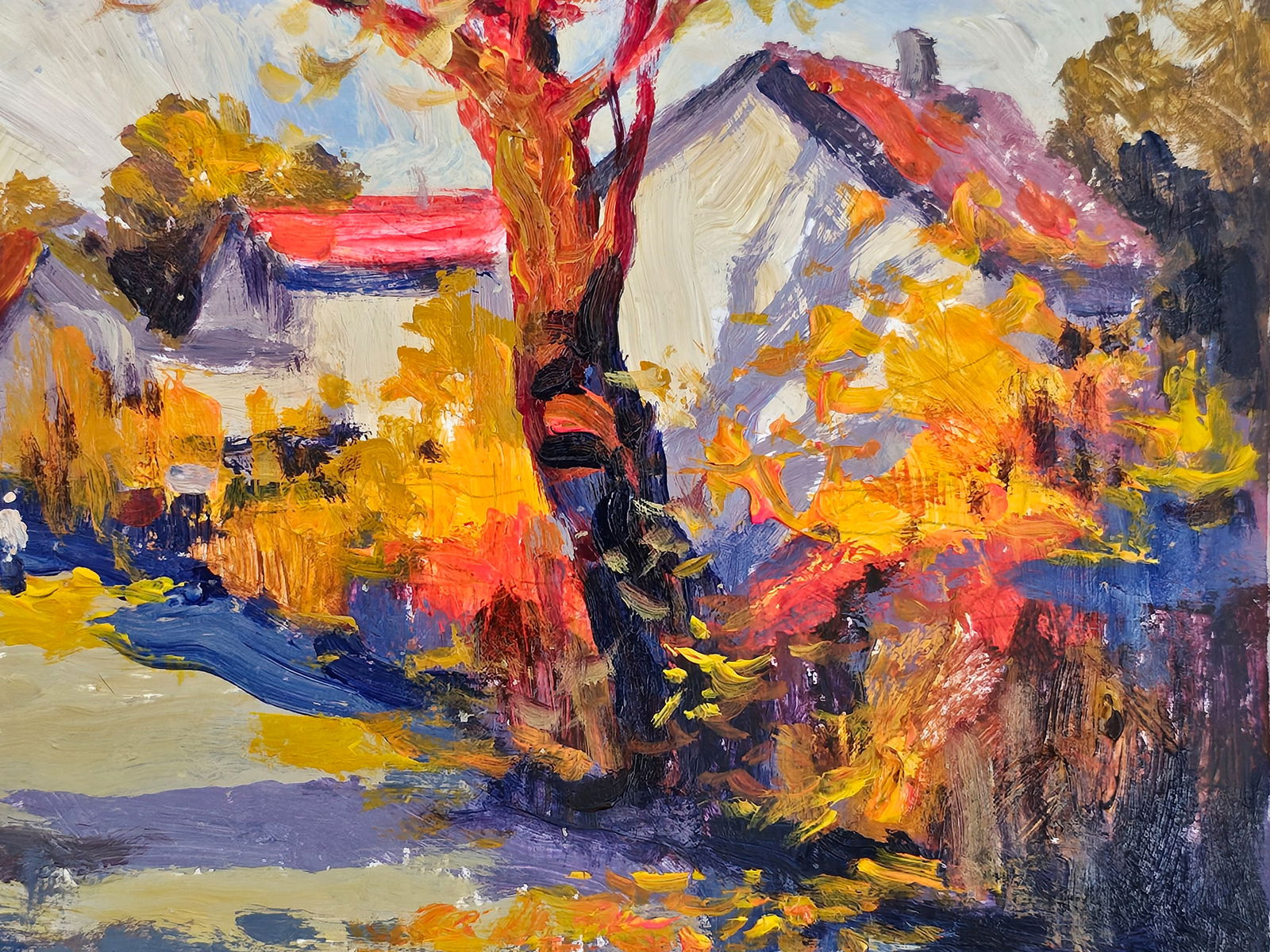 Acrylic painting autumn Vyacheslav Petrovich Babac - 9