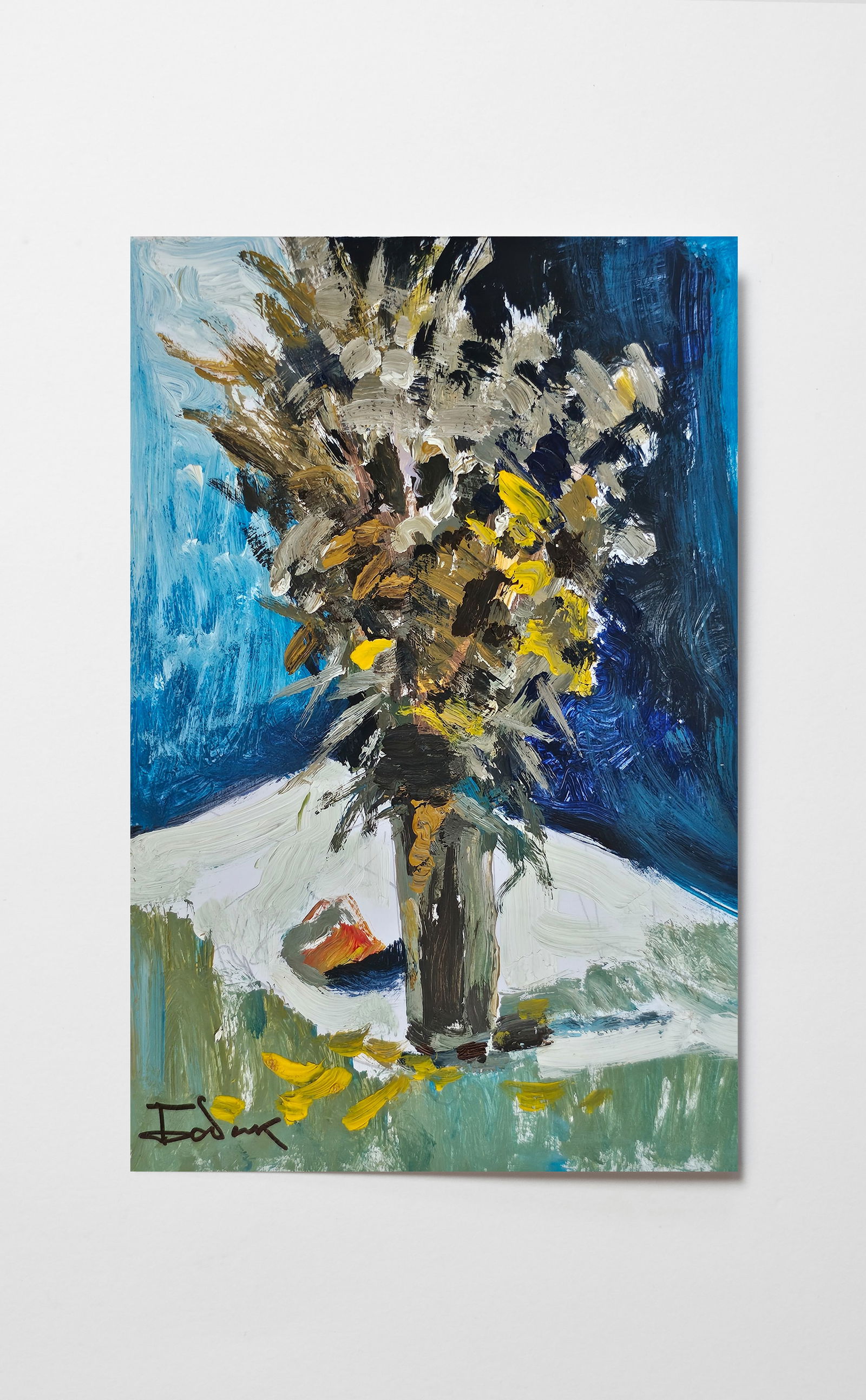 Acrylic painting Dried flowers Vyacheslav Petrovich Babac - 11