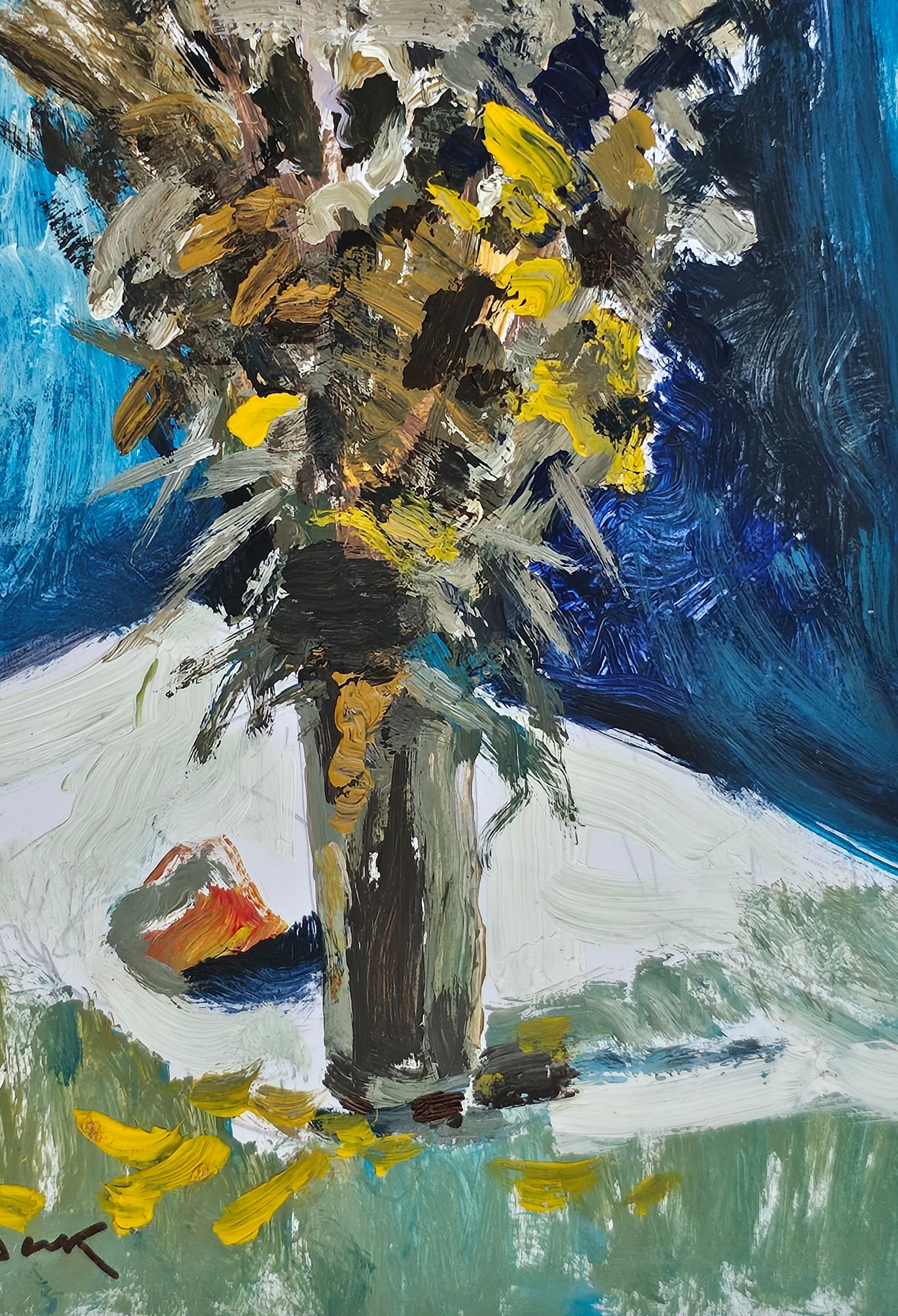 Acrylic painting Dried flowers Vyacheslav Petrovich Babac - 7