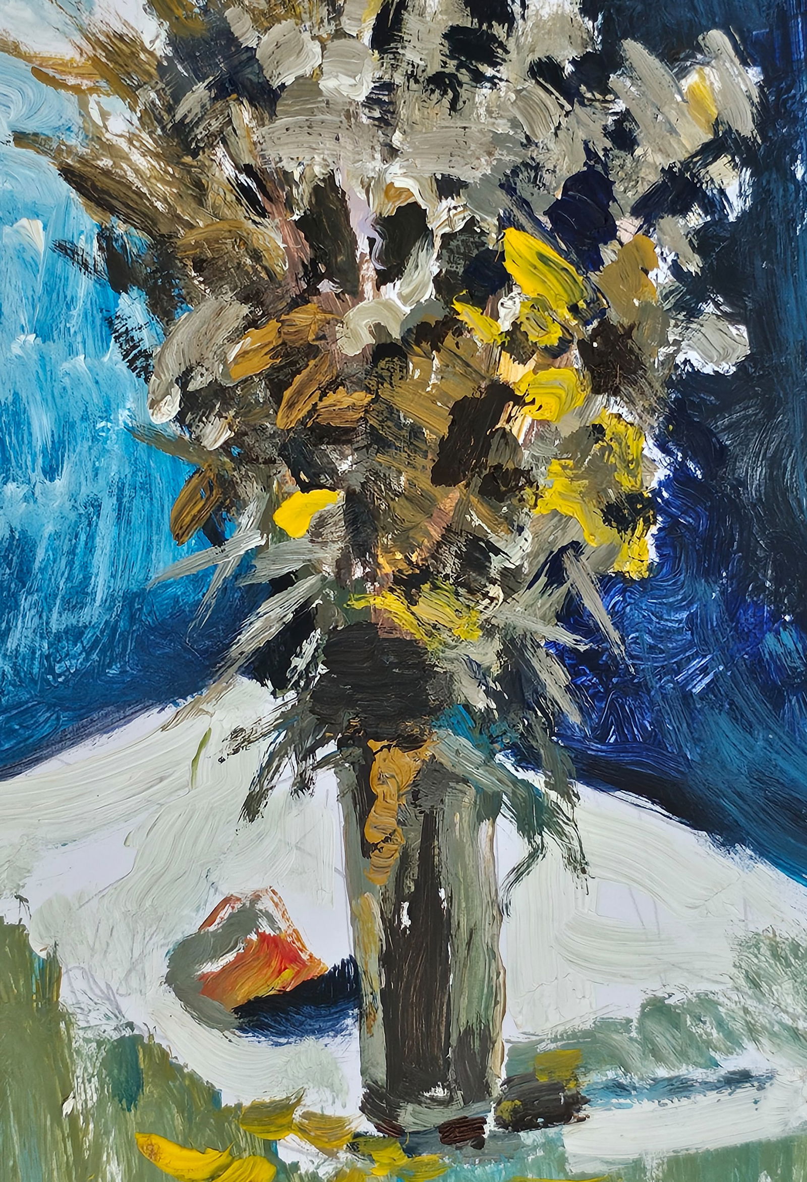 Acrylic painting Dried flowers Vyacheslav Petrovich Babac - 8