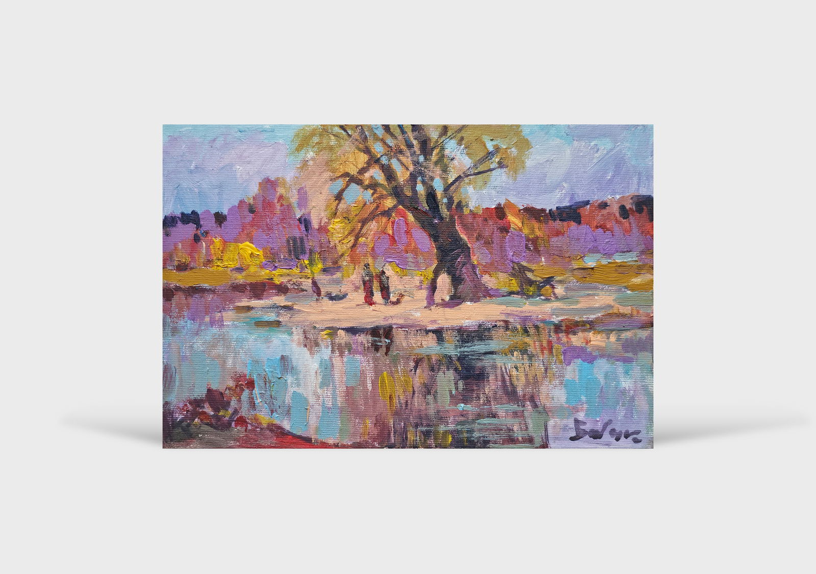 Acrylic painting old willow Vyacheslav Petrovich Babac - 10