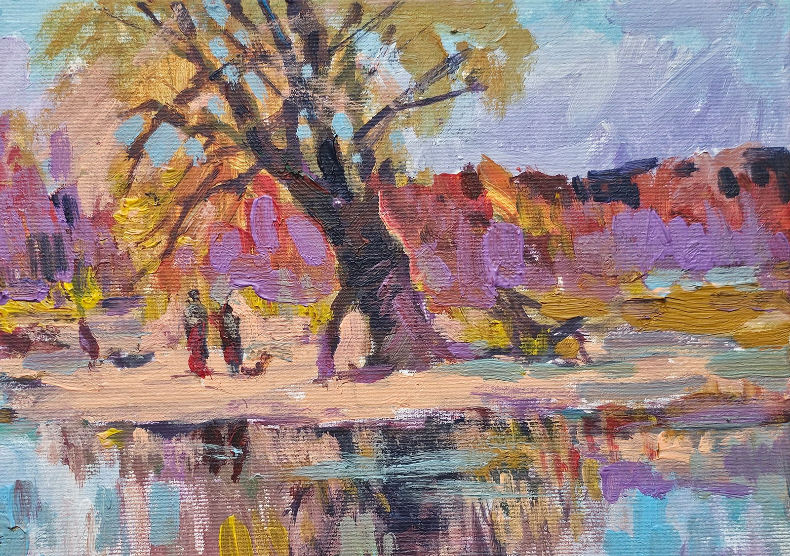 Acrylic painting old willow Vyacheslav Petrovich Babac - 4