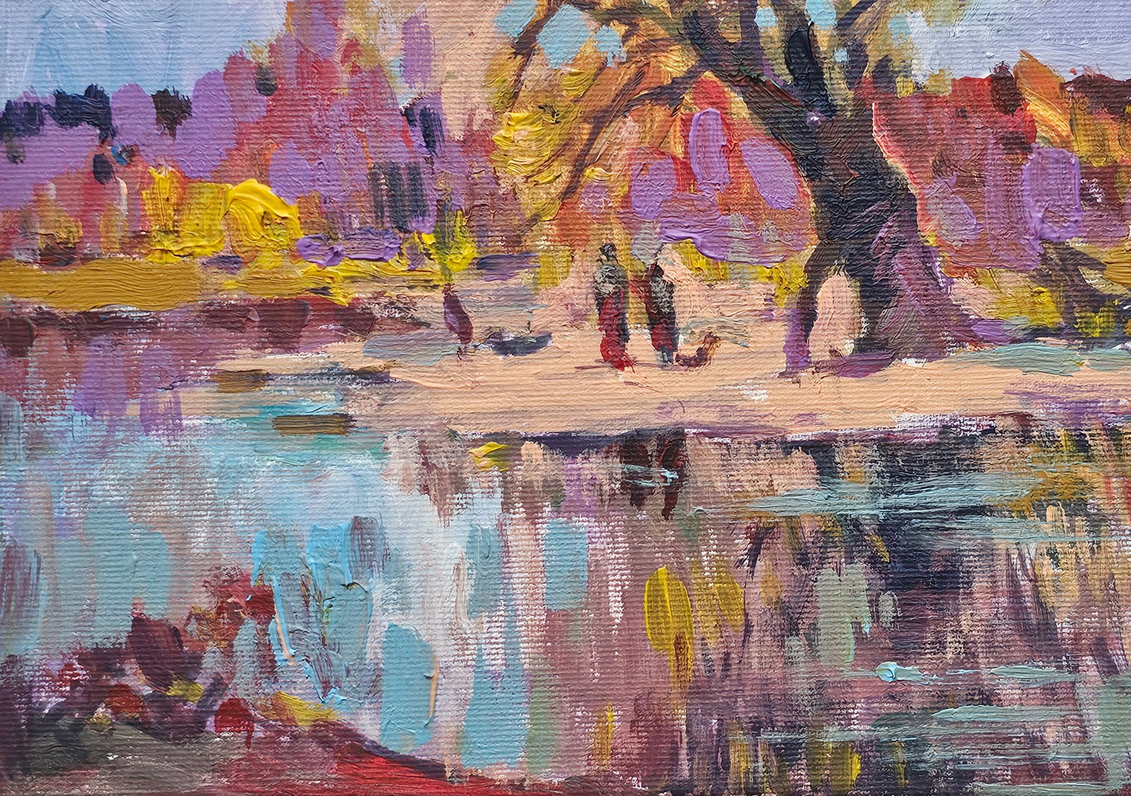 Acrylic painting old willow Vyacheslav Petrovich Babac - 5