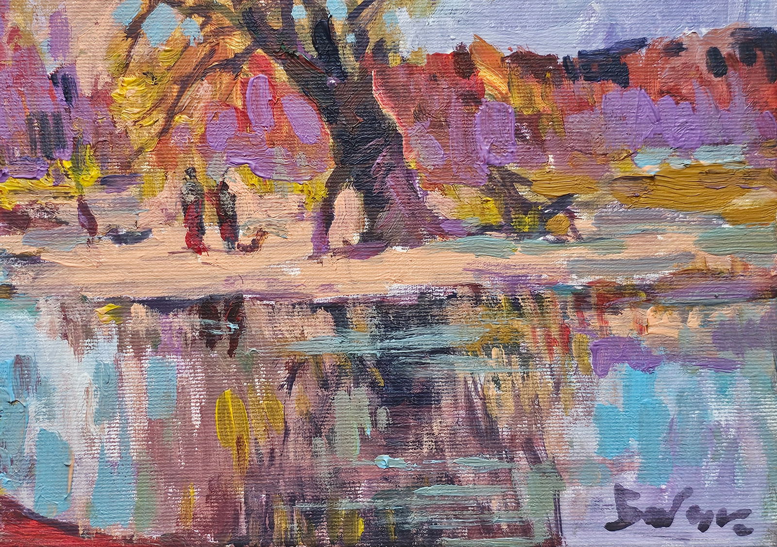 Acrylic painting old willow Vyacheslav Petrovich Babac - 6