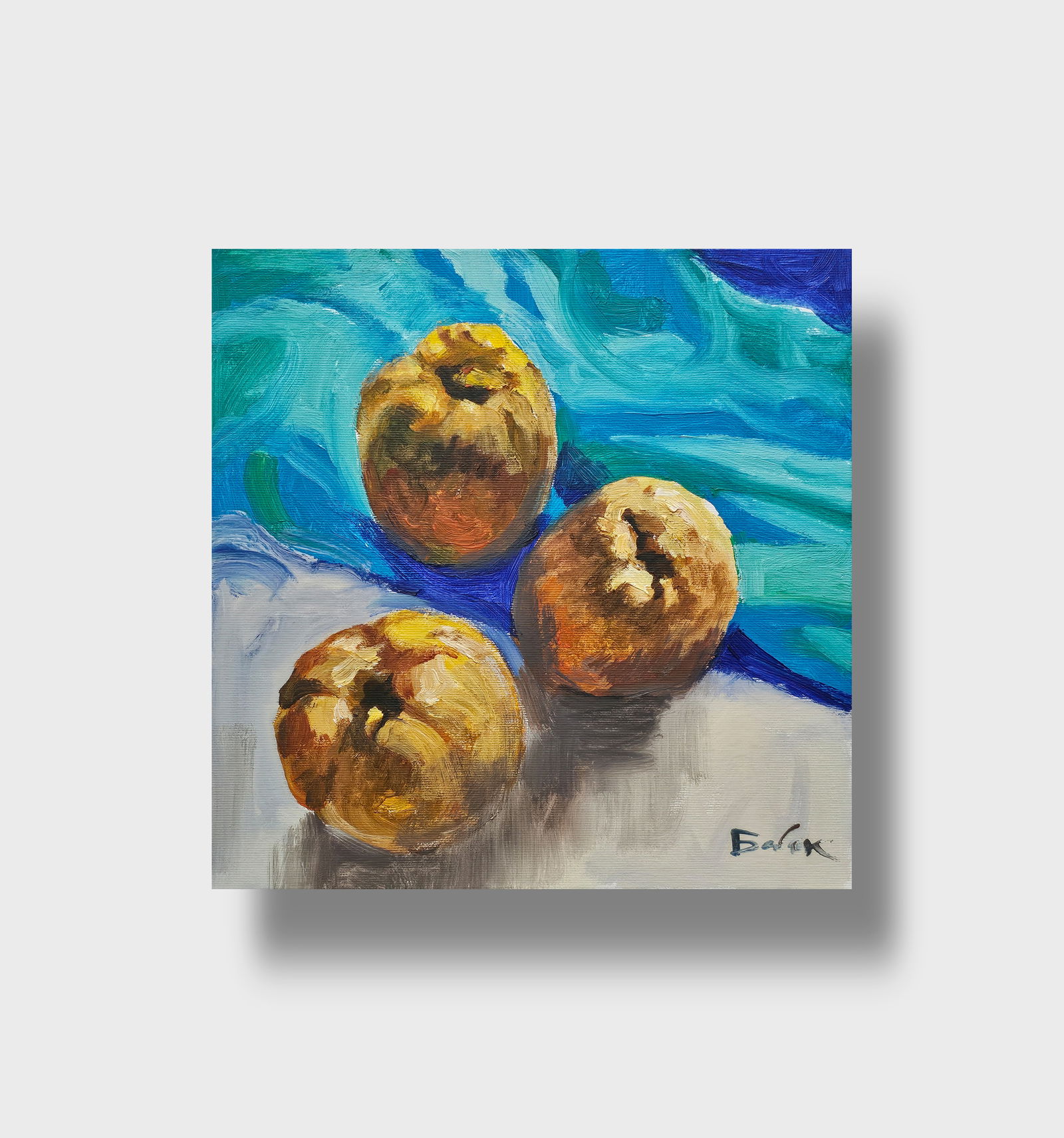 Acrylic painting still life with quince Vyacheslav Petrovich Babac - 10