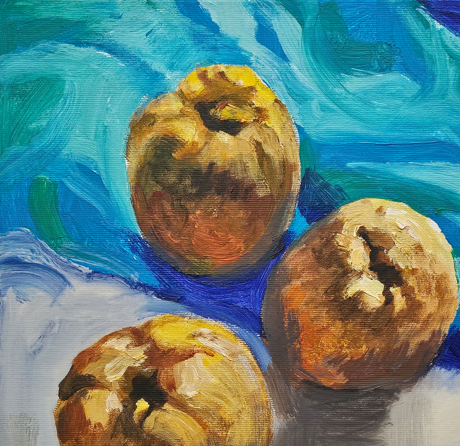 Acrylic painting still life with quince Vyacheslav Petrovich Babac - 3