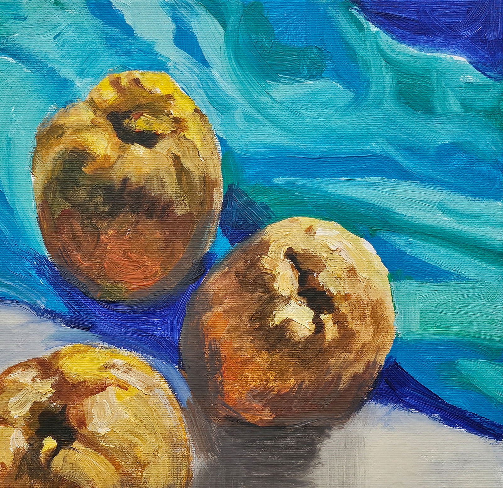 Acrylic painting still life with quince Vyacheslav Petrovich Babac - 4