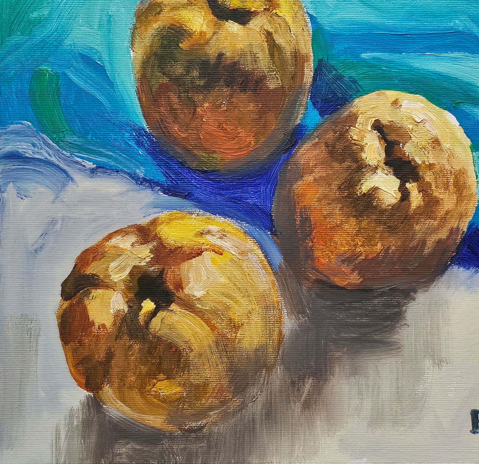 Acrylic painting still life with quince Vyacheslav Petrovich Babac - 5