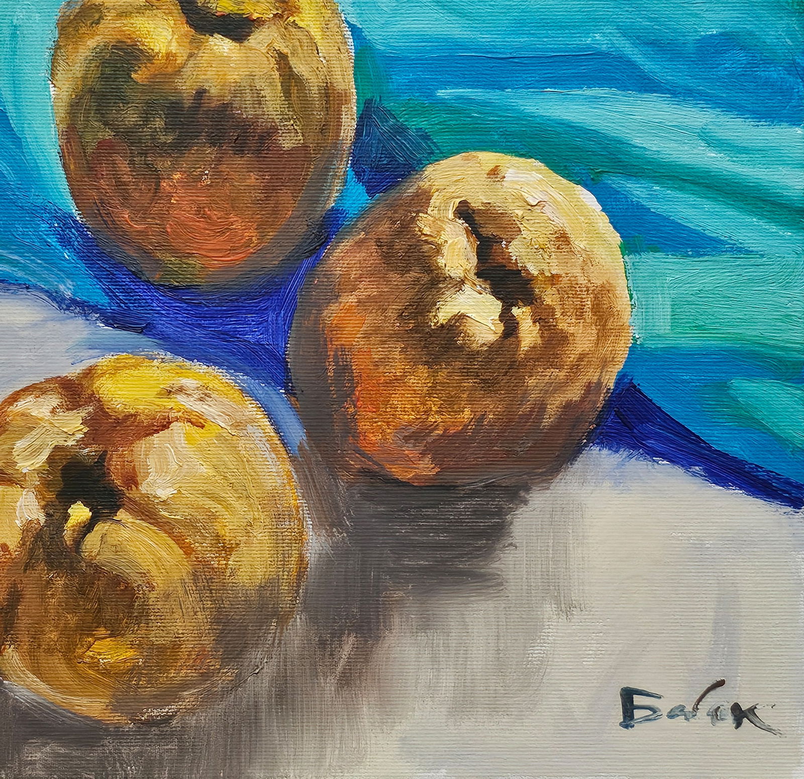 Acrylic painting still life with quince Vyacheslav Petrovich Babac - 6