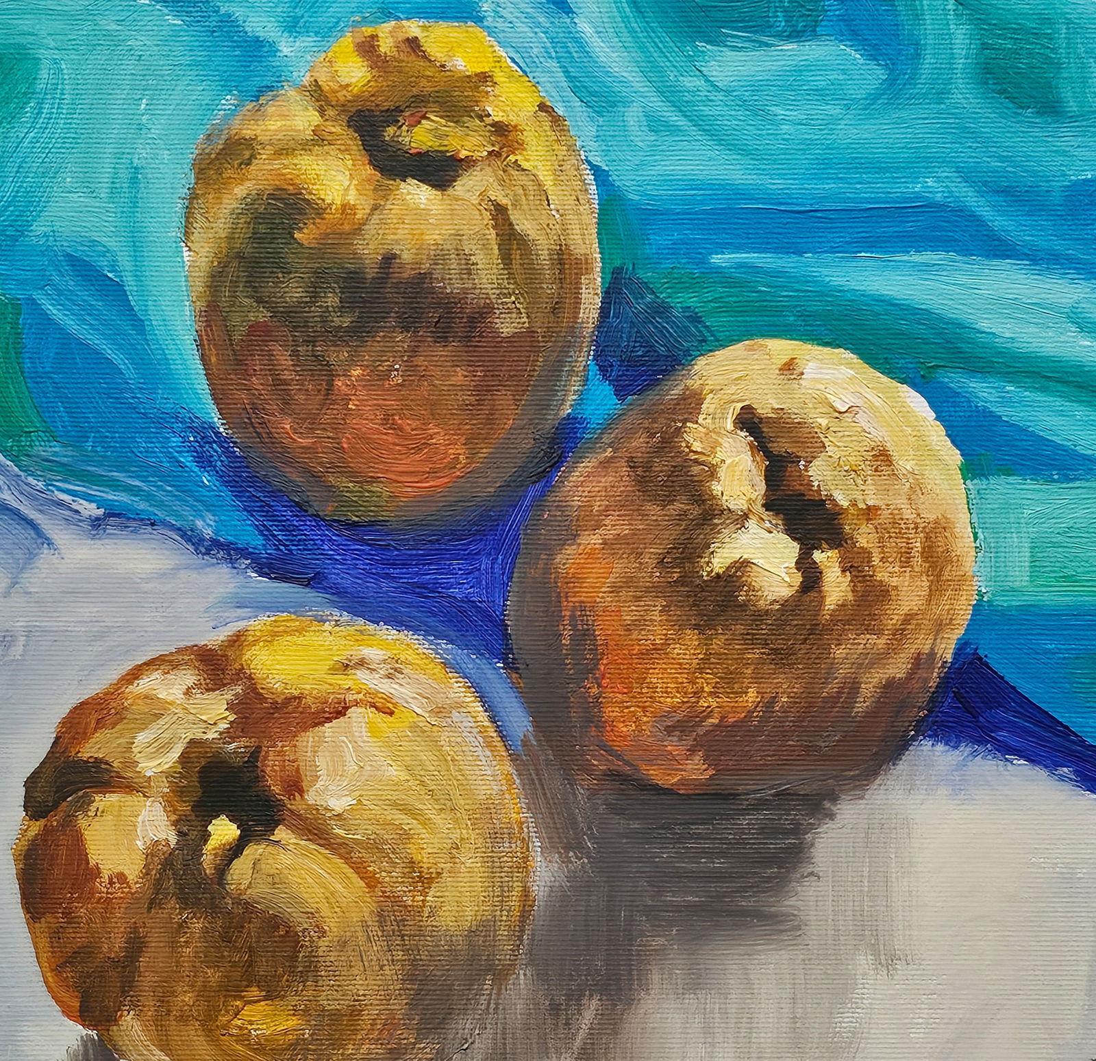 Acrylic painting still life with quince Vyacheslav Petrovich Babac - 7