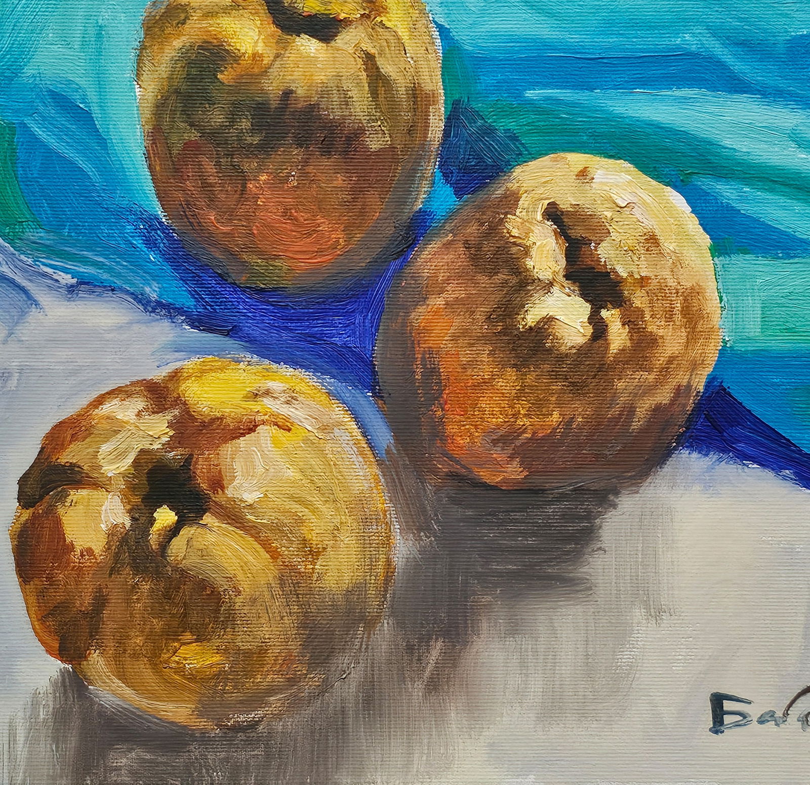 Acrylic painting still life with quince Vyacheslav Petrovich Babac - 9