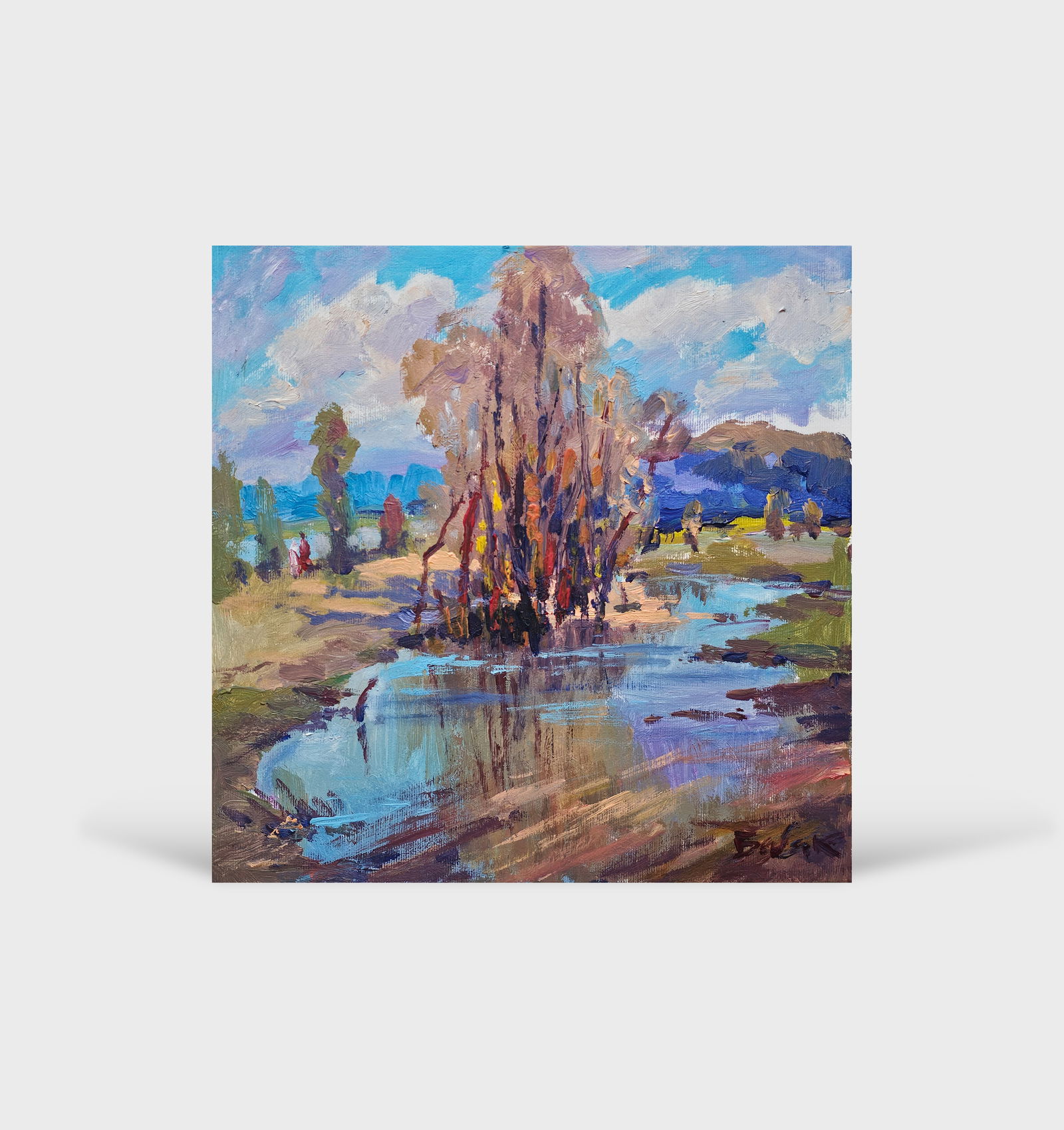 Acrylic painting autumn landscape Vyacheslav Petrovich Babac - 10