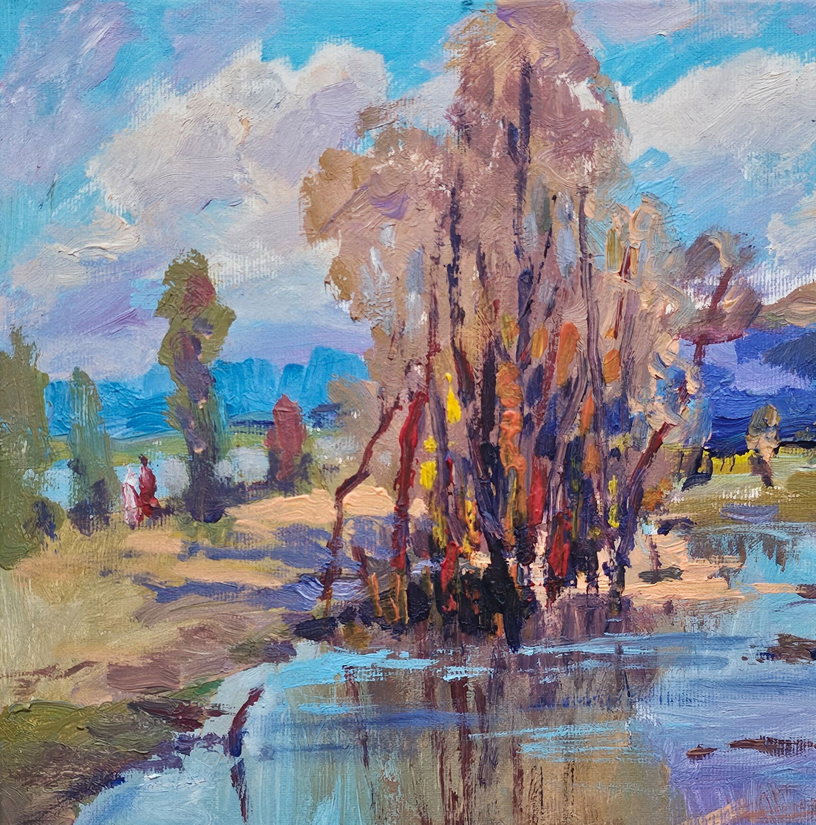 Acrylic painting autumn landscape Vyacheslav Petrovich Babac - 3