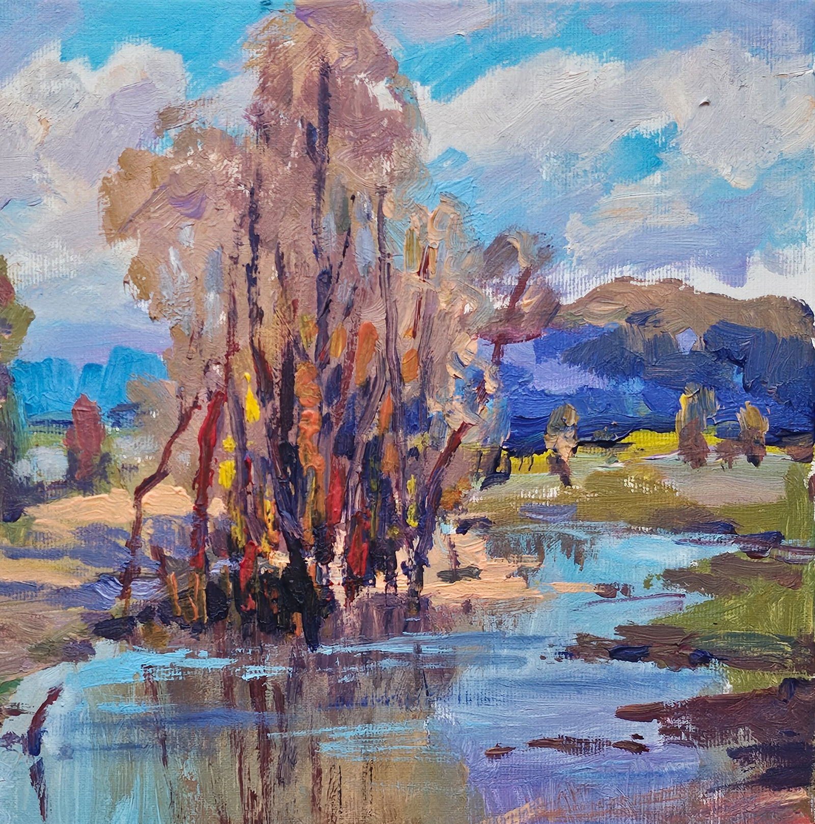 Acrylic painting autumn landscape Vyacheslav Petrovich Babac - 4