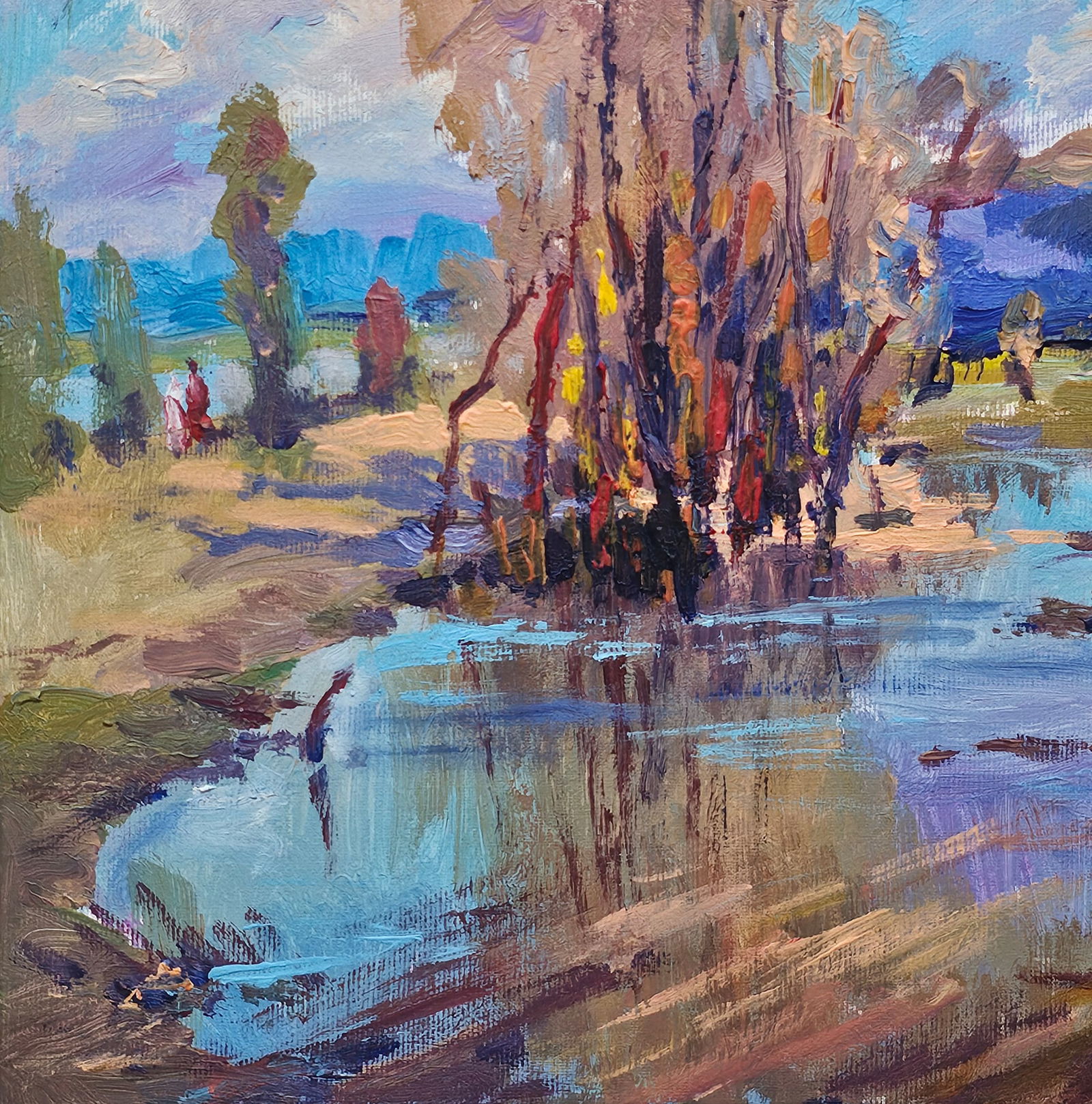 Acrylic painting autumn landscape Vyacheslav Petrovich Babac - 5