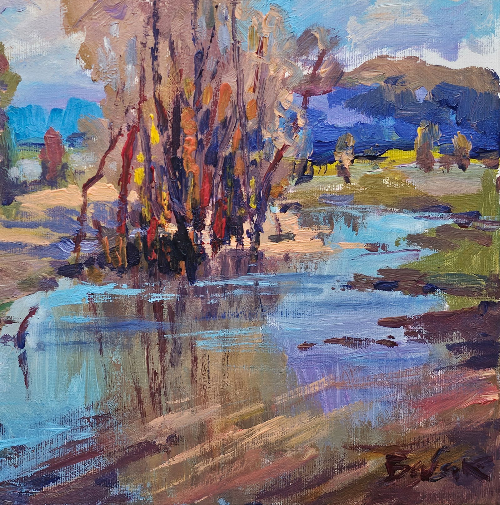 Acrylic painting autumn landscape Vyacheslav Petrovich Babac - 6