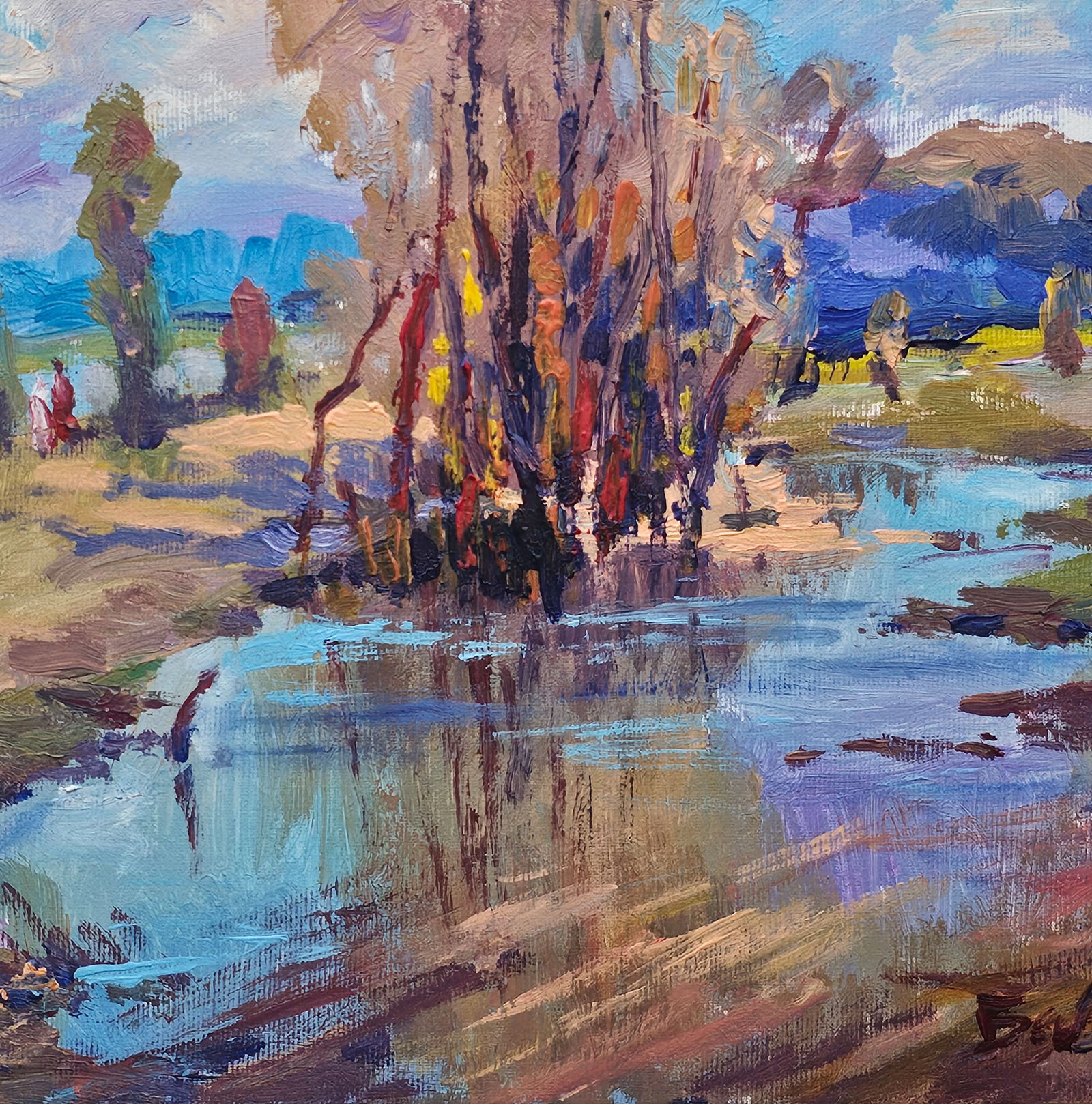 Acrylic painting autumn landscape Vyacheslav Petrovich Babac - 9