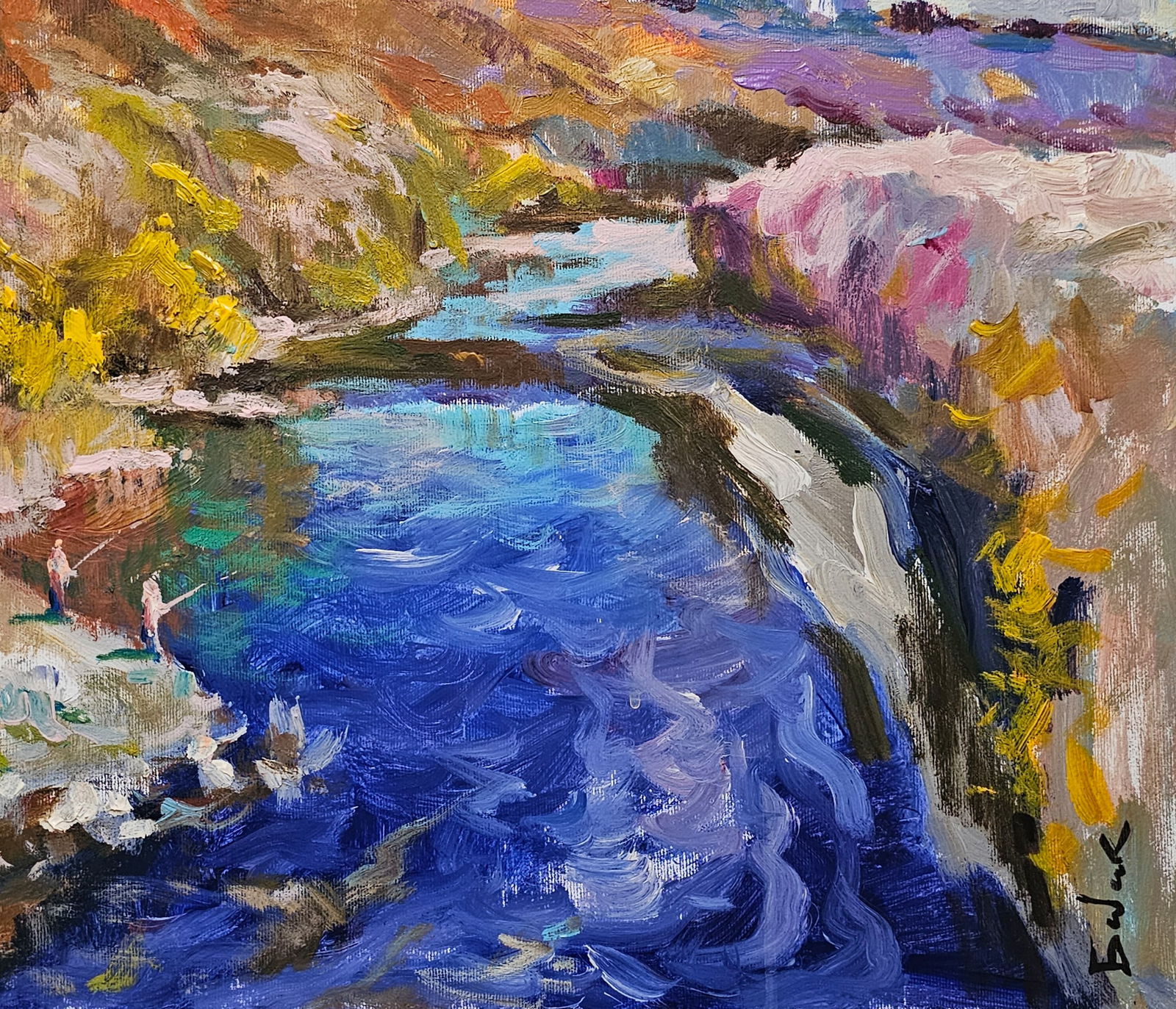 Acrylic painting River Vyacheslav Petrovich Babac - 6