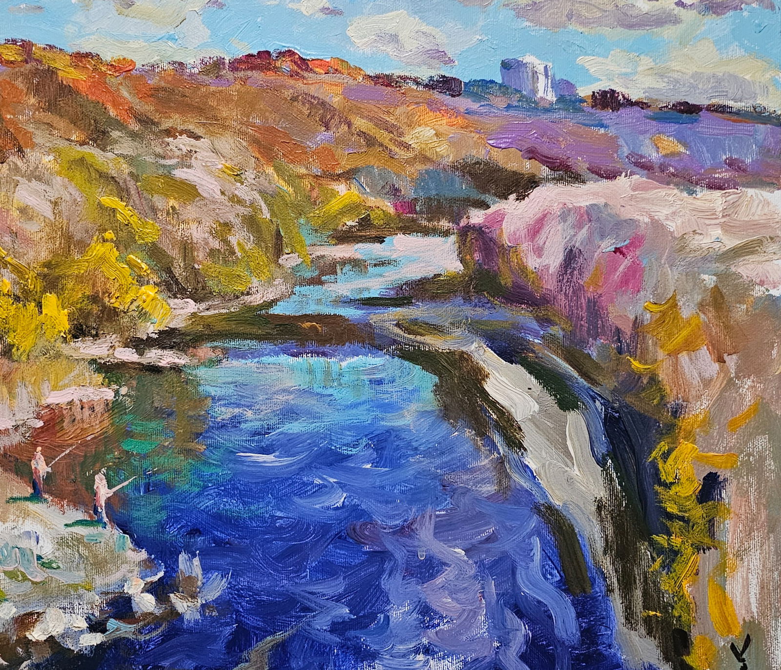 Acrylic painting River Vyacheslav Petrovich Babac - 9