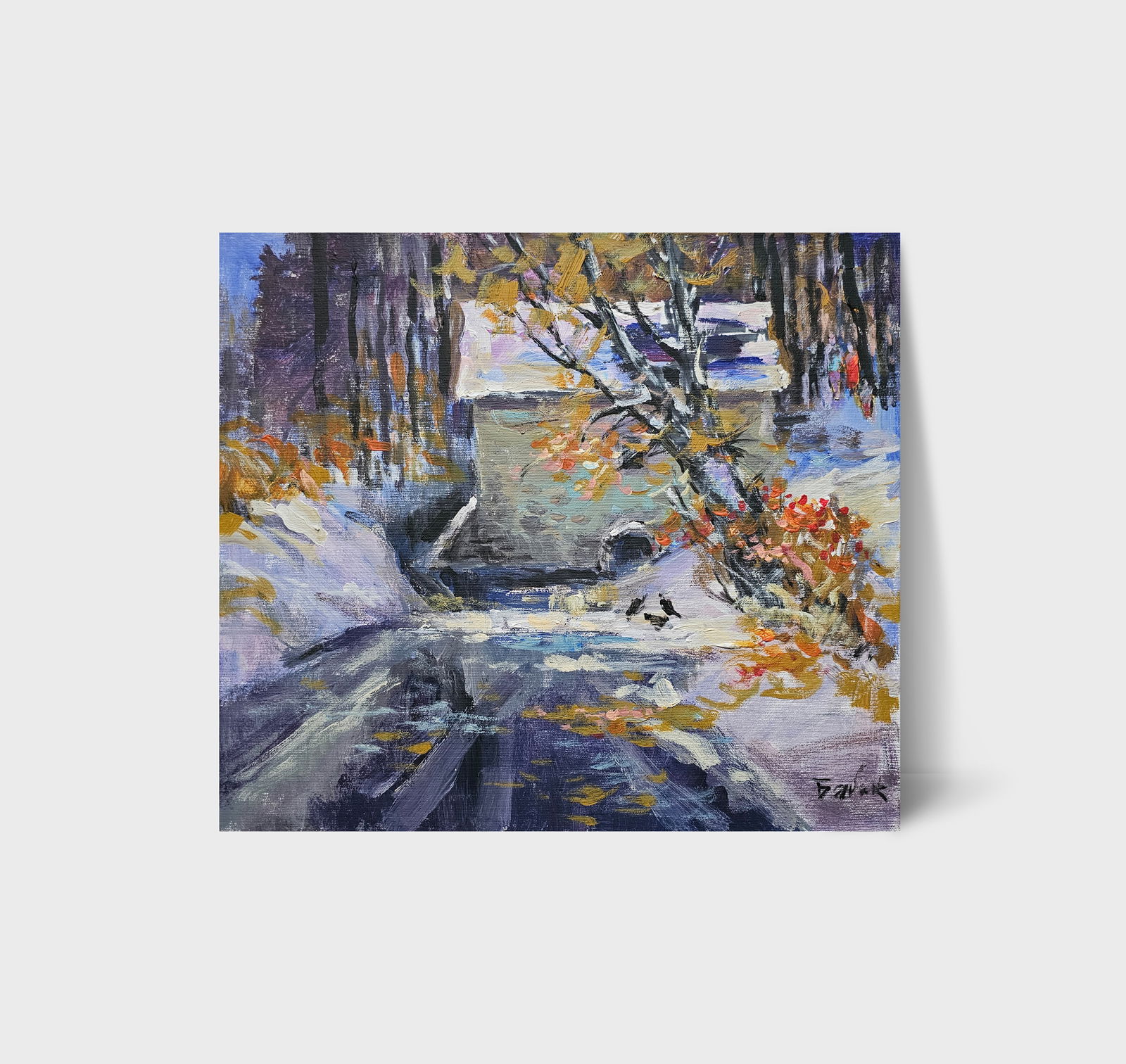 Acrylic painting Old mill Vyacheslav Petrovich Babac - 10