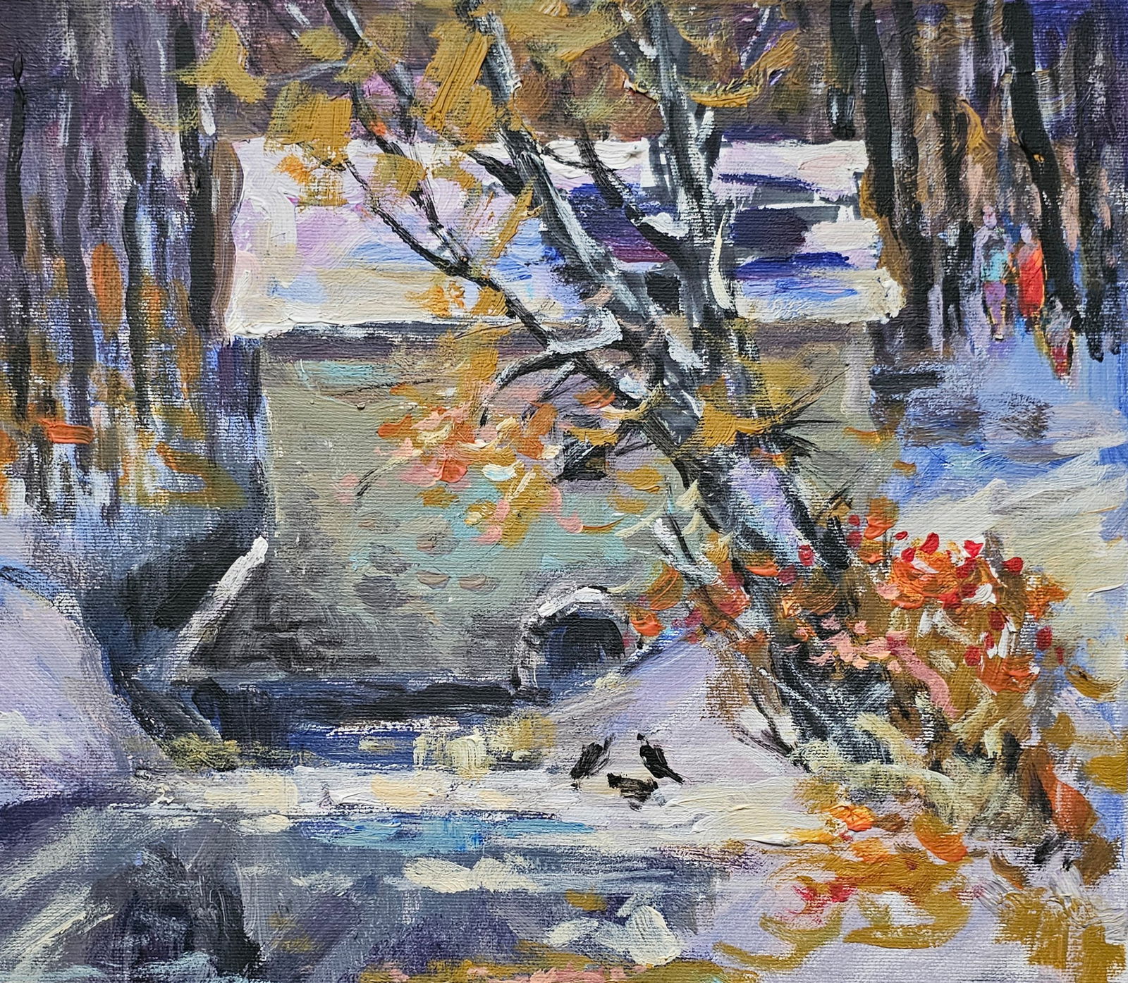 Acrylic painting Old mill Vyacheslav Petrovich Babac - 4