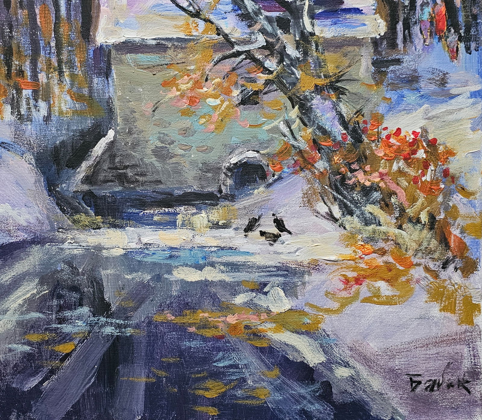 Acrylic painting Old mill Vyacheslav Petrovich Babac - 6