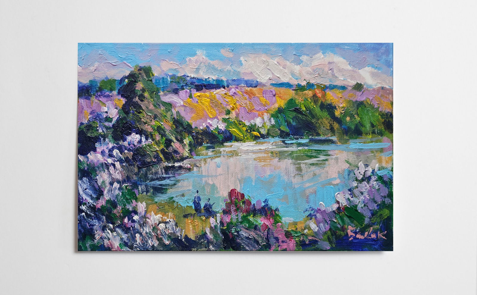 Acrylic painting lake Vyacheslav Petrovich Babac - 10