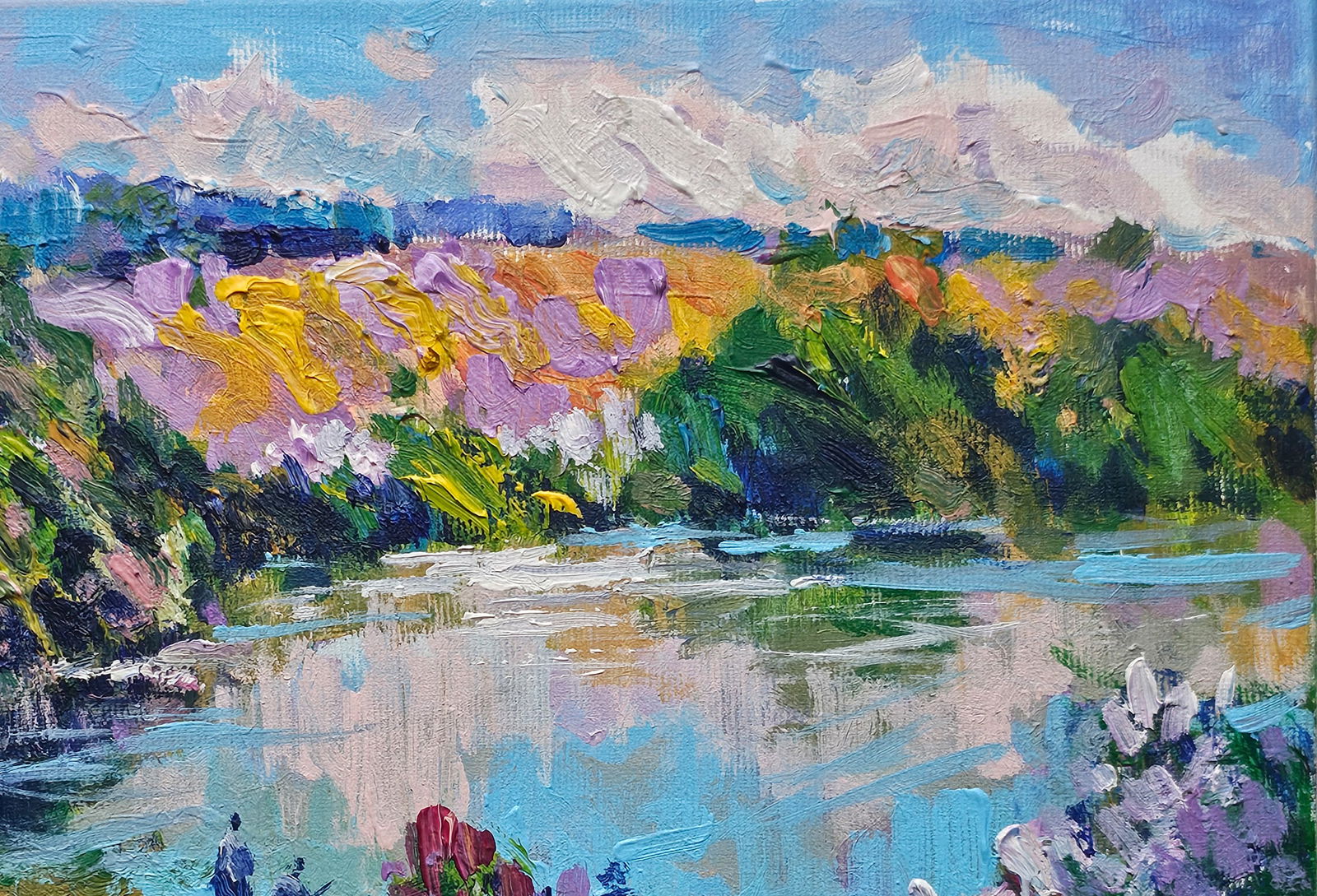 Acrylic painting lake Vyacheslav Petrovich Babac - 4