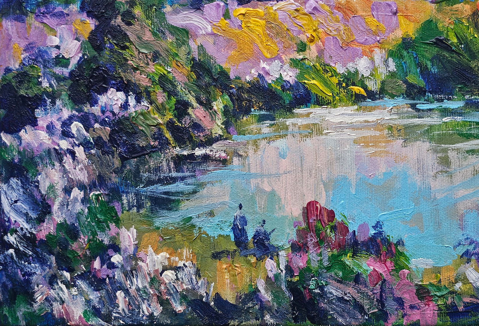 Acrylic painting lake Vyacheslav Petrovich Babac - 5