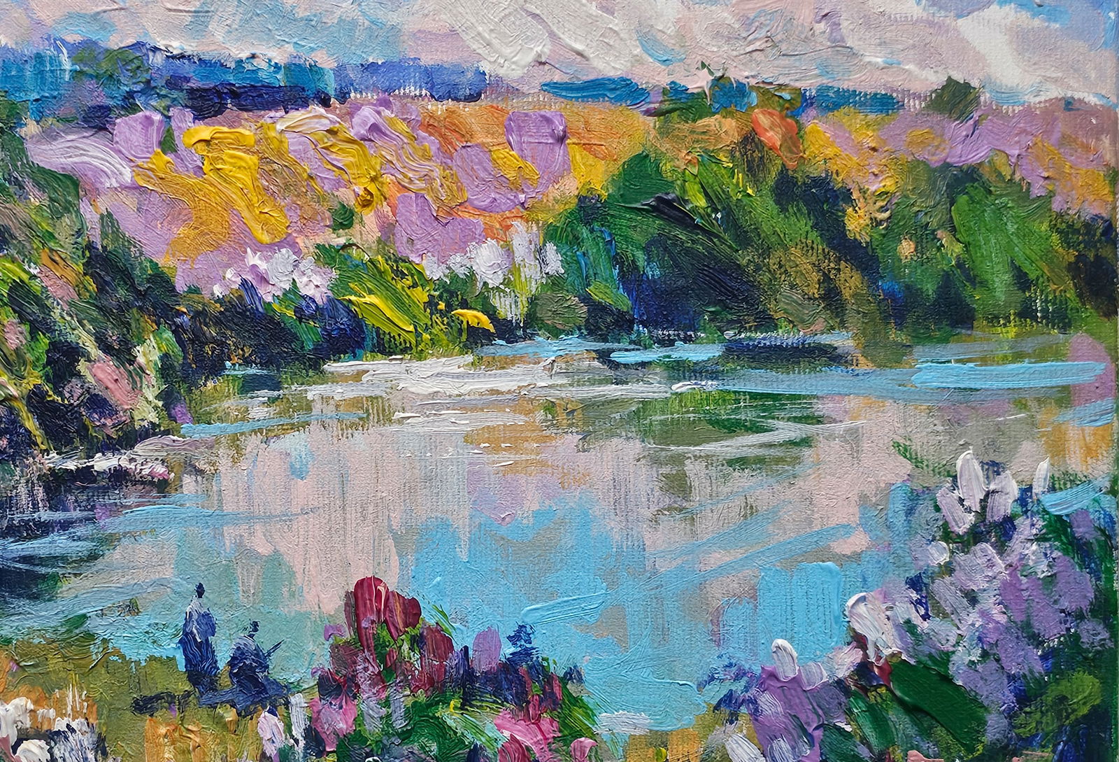 Acrylic painting lake Vyacheslav Petrovich Babac - 9