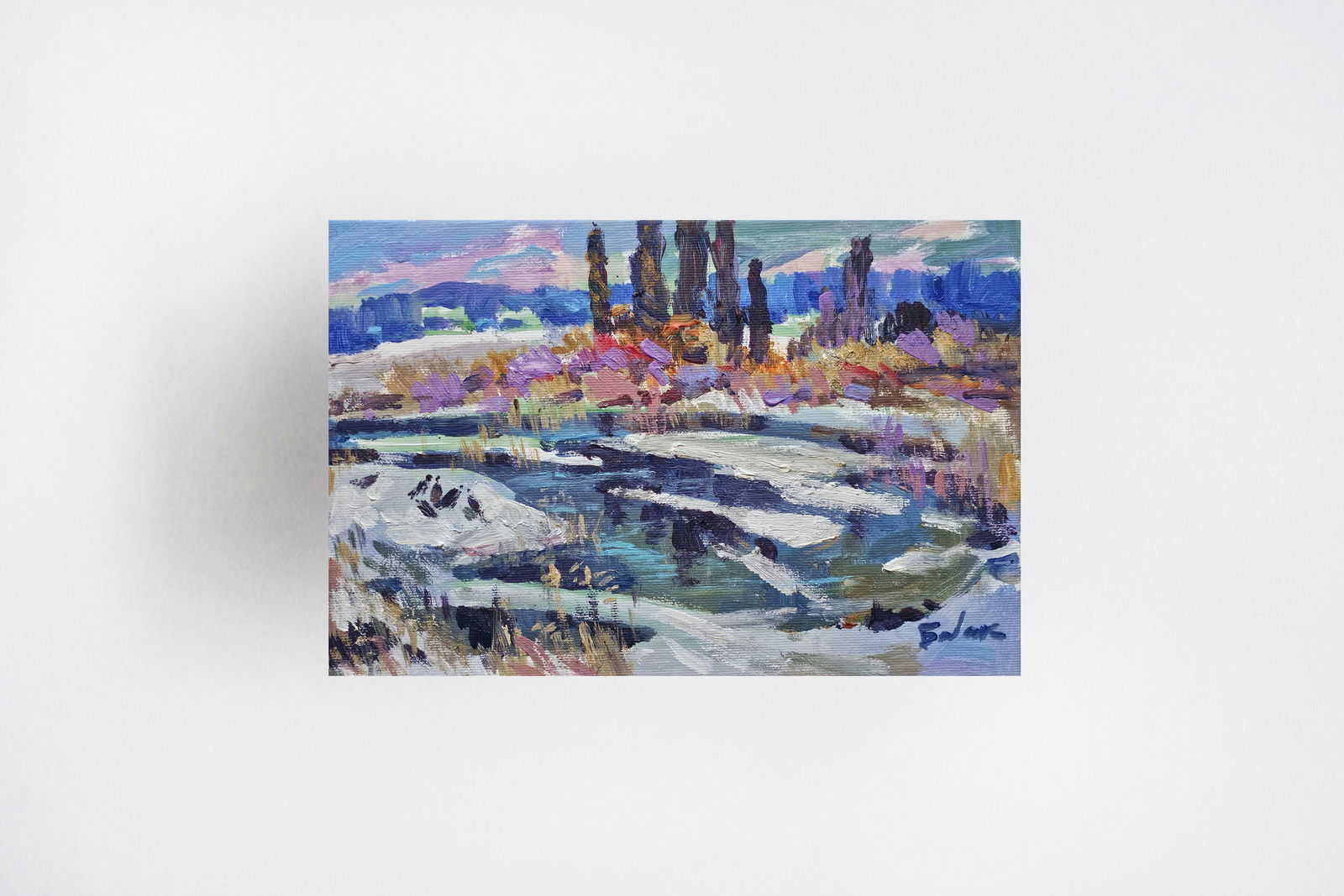 Acrylic painting winter Vyacheslav Petrovich Babac - 10