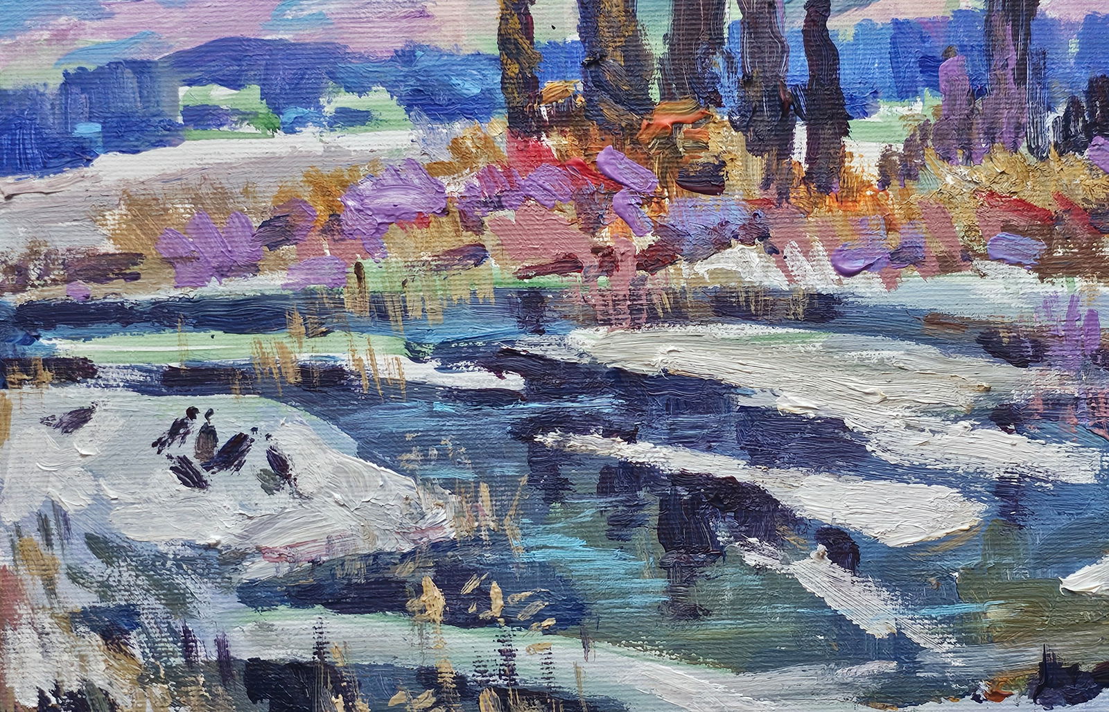 Acrylic painting winter Vyacheslav Petrovich Babac - 8