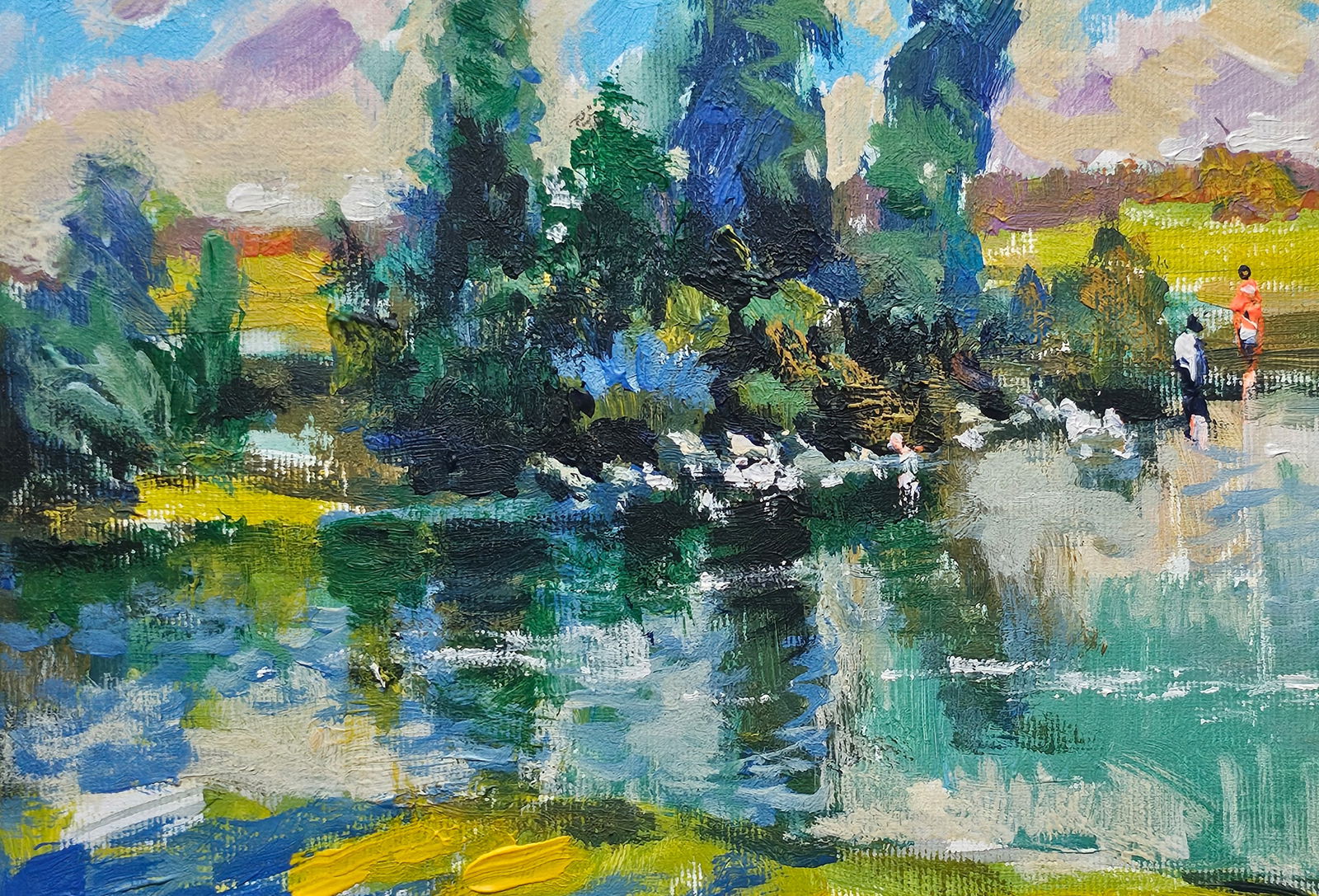 Acrylic painting pond Vyacheslav Petrovich Babac - 8