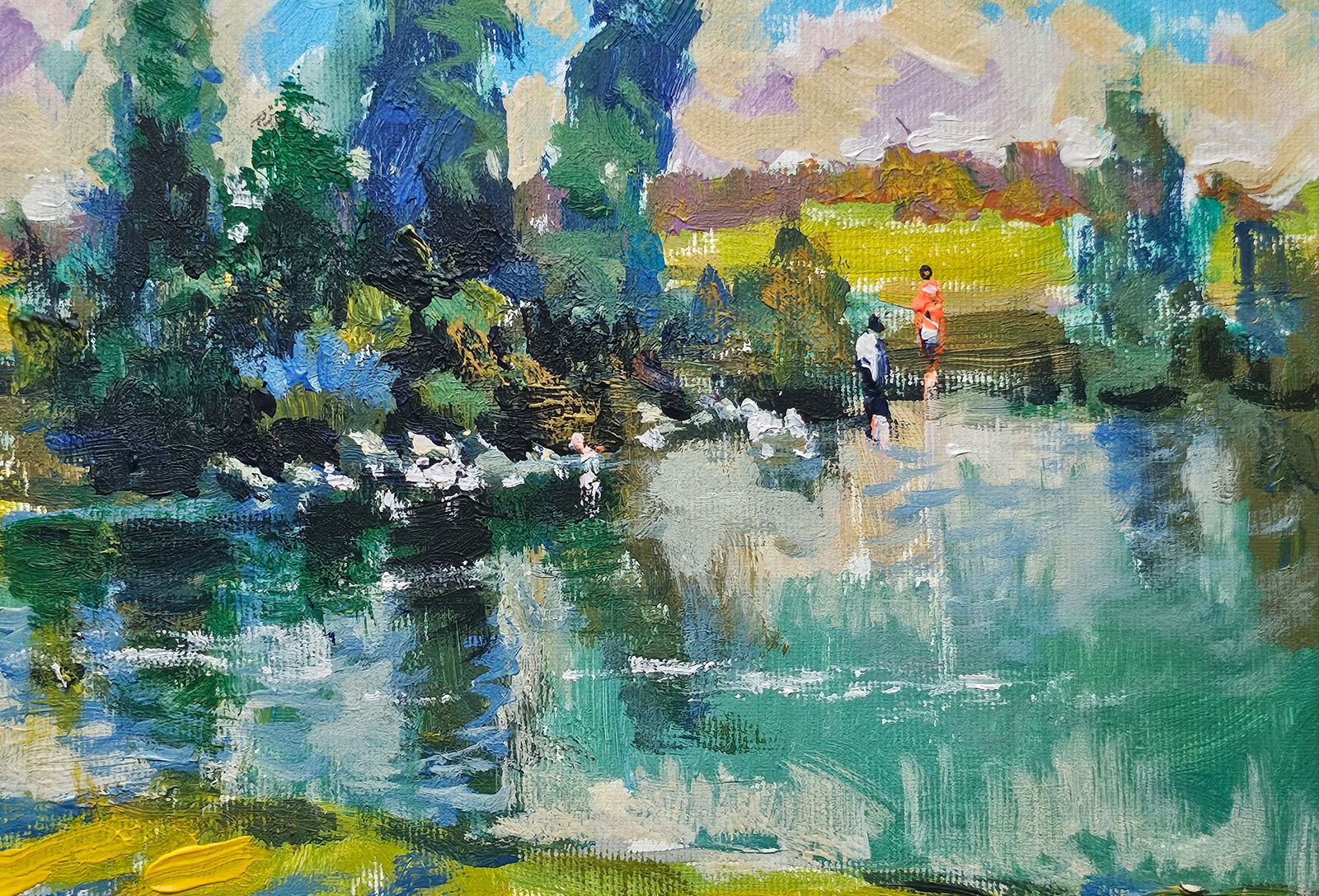 Acrylic painting pond Vyacheslav Petrovich Babac - 9