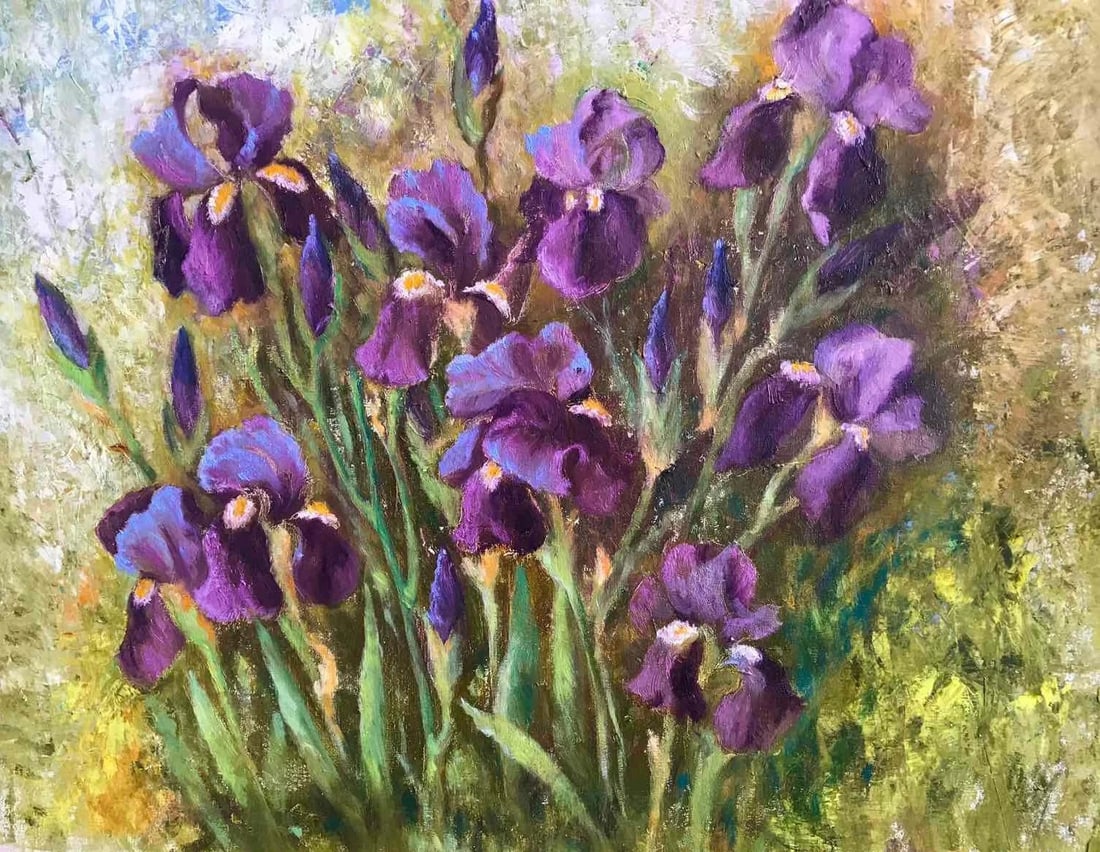 Oil painting Iris flowers Maria Mitrick (1 of 10)