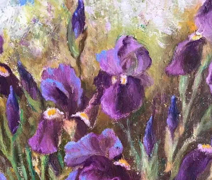 Oil painting Iris flowers Maria Mitrick - 2