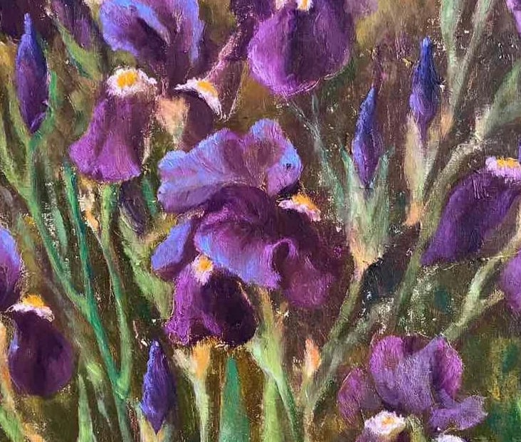 Oil painting Iris flowers Maria Mitrick - 5