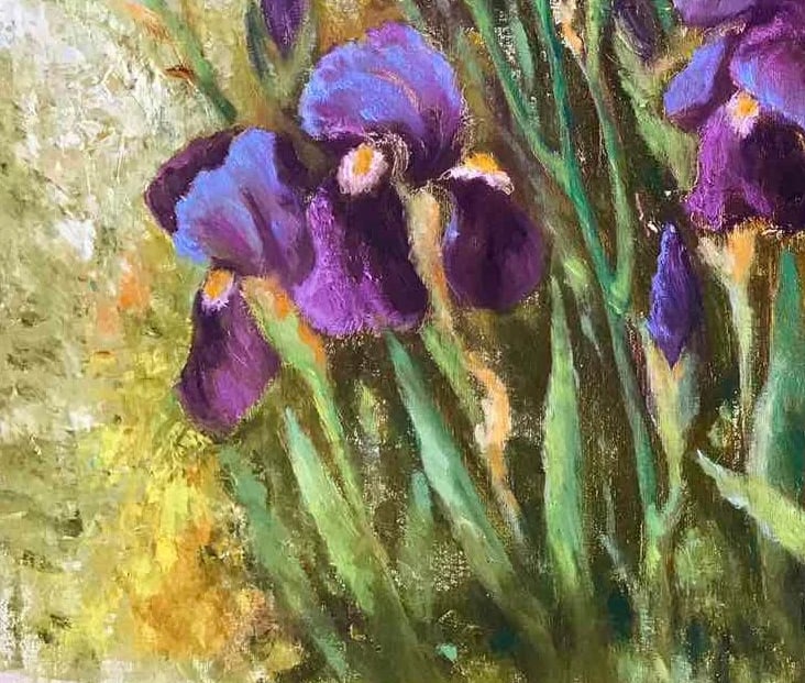 Oil painting Iris flowers Maria Mitrick - 7