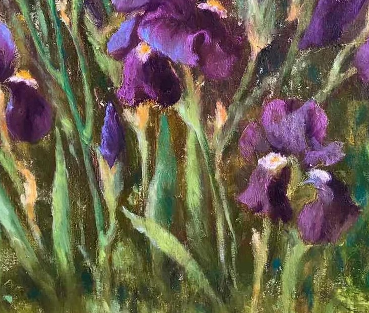 Oil painting Iris flowers Maria Mitrick - 8