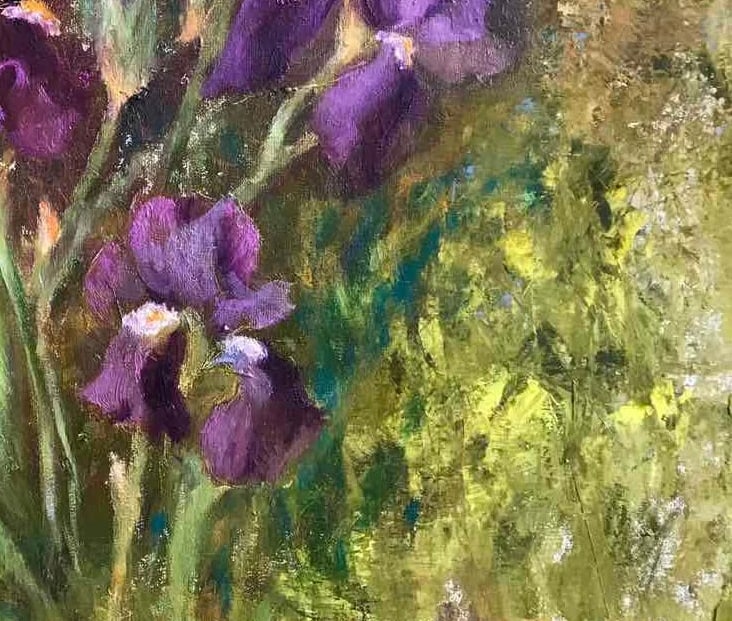 Oil painting Iris flowers Maria Mitrick - 9