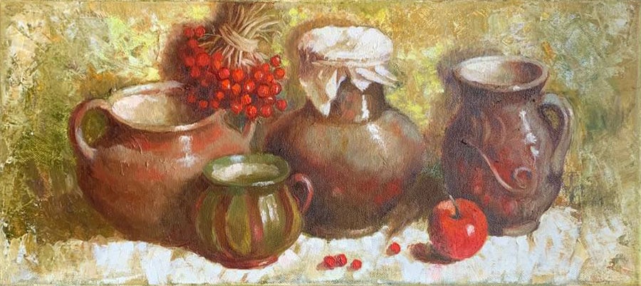 Oil painting Christmas eve Maria Mitrick (1 of 7)