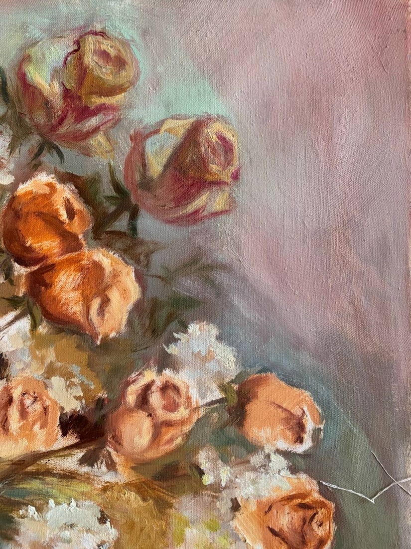 Oil painting dried roses Maria Mitrick - 3
