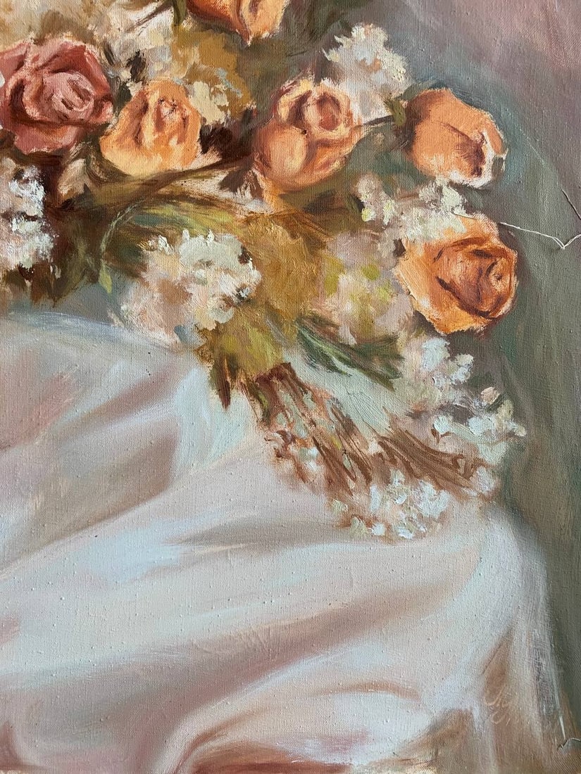 Oil painting dried roses Maria Mitrick - 4